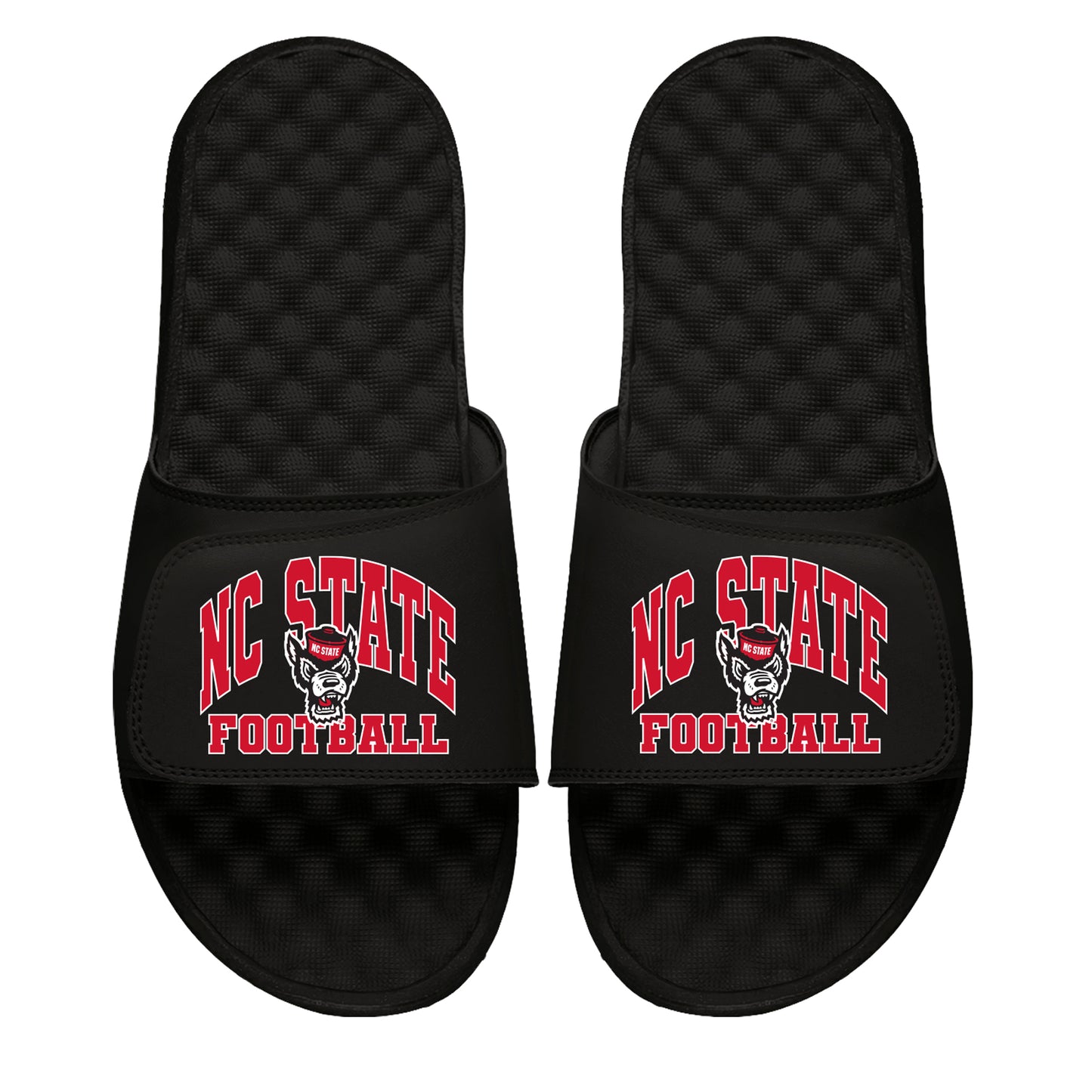Unisex ISlide Black NC State Wolfpack Football Varsity Slide Sandals
