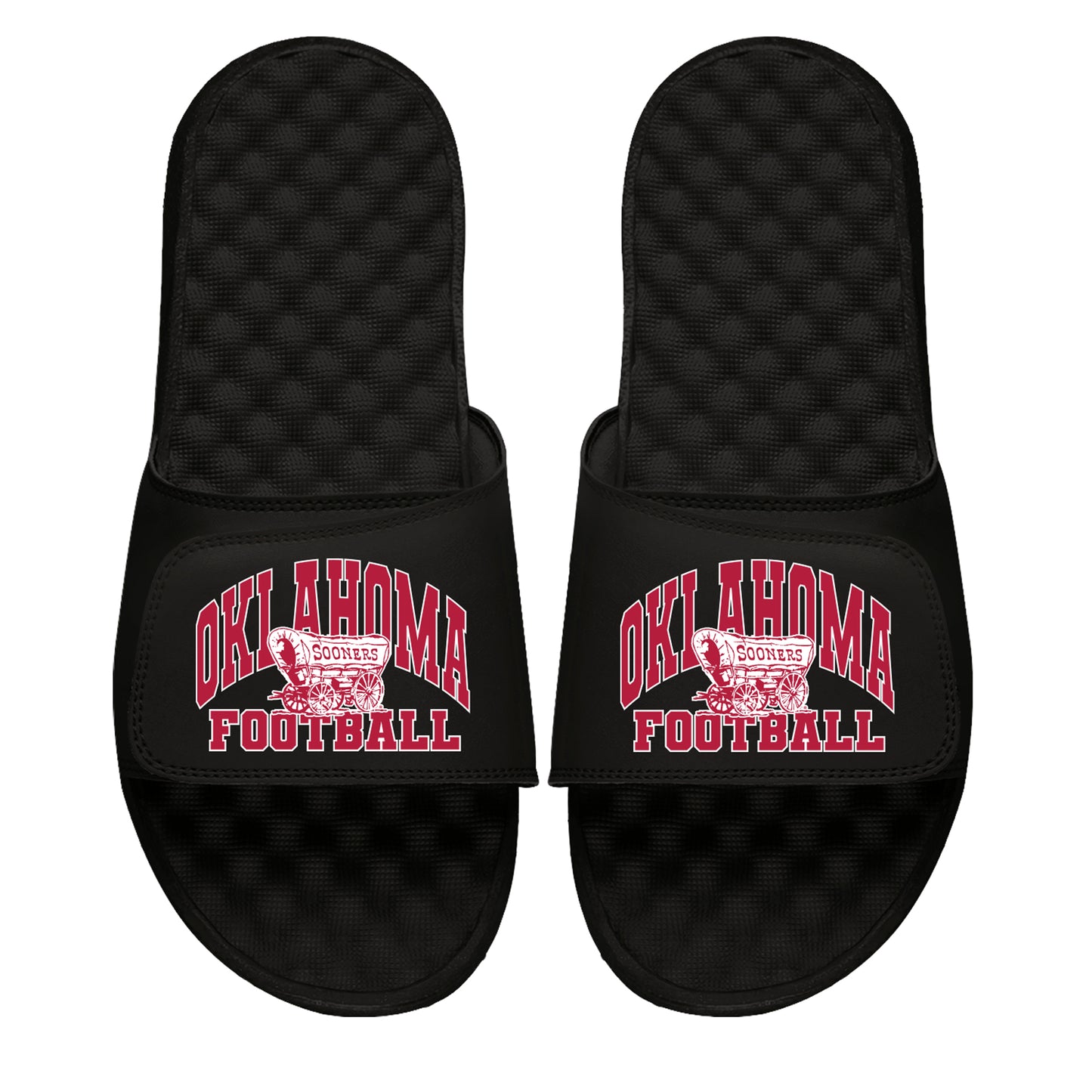 Unisex ISlide Black Oklahoma Sooners Football Varsity Slide Sandals