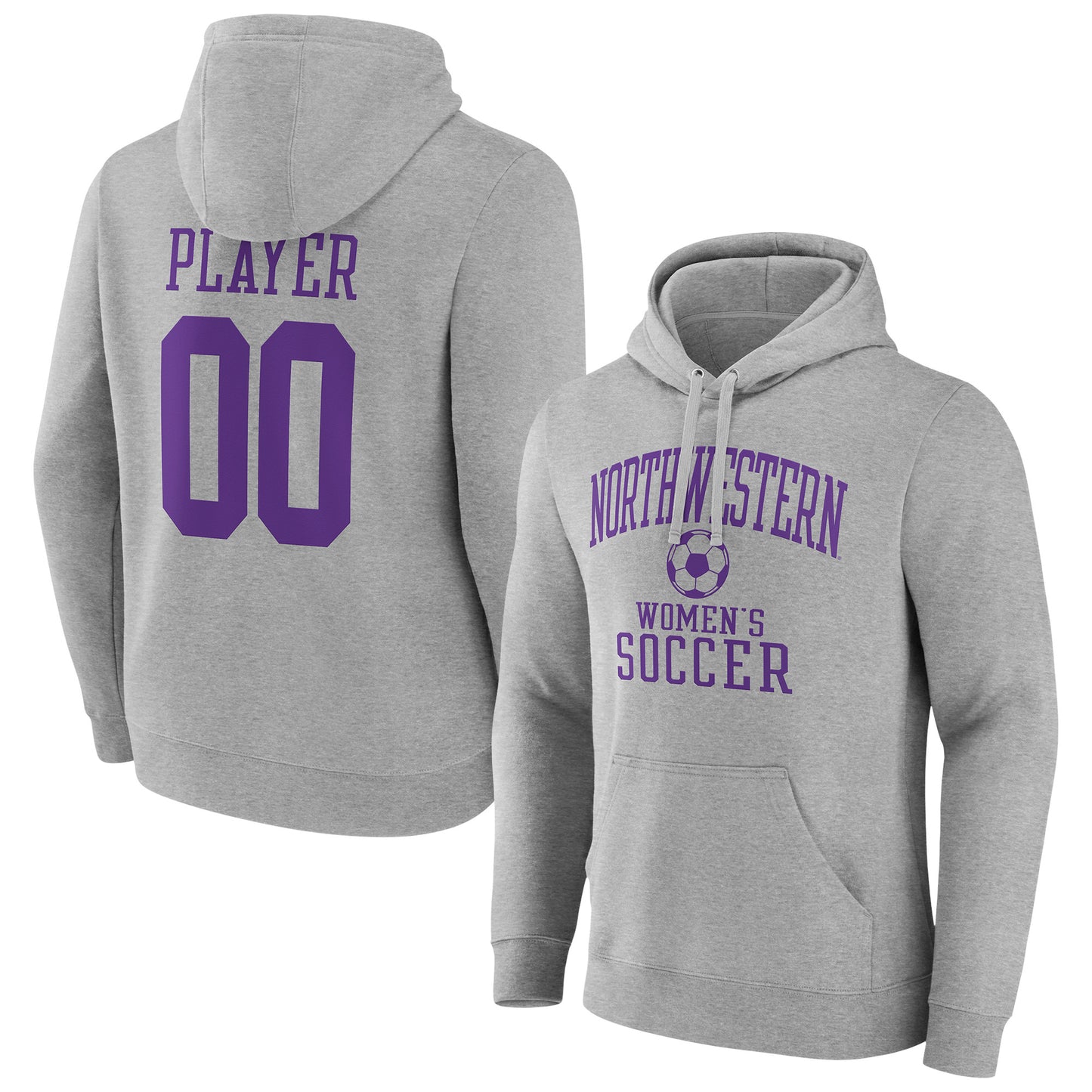 Men's Gray Northwestern Wildcats Women's Soccer Pick-A-Player NIL Gameday Tradition Pullover Hoodie