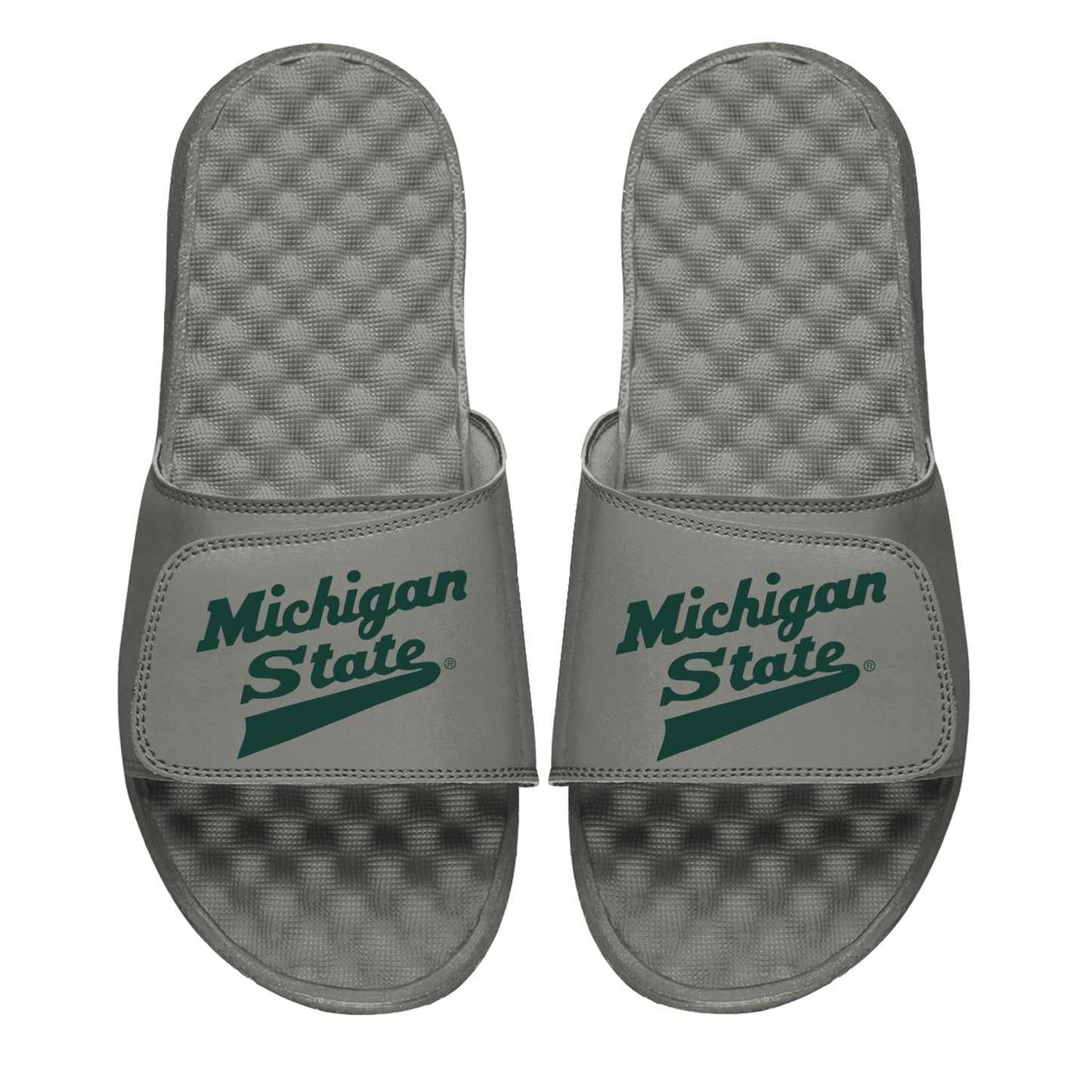 Men's ISlide Gray Michigan State Spartans Alternate Logo Slide Sandals