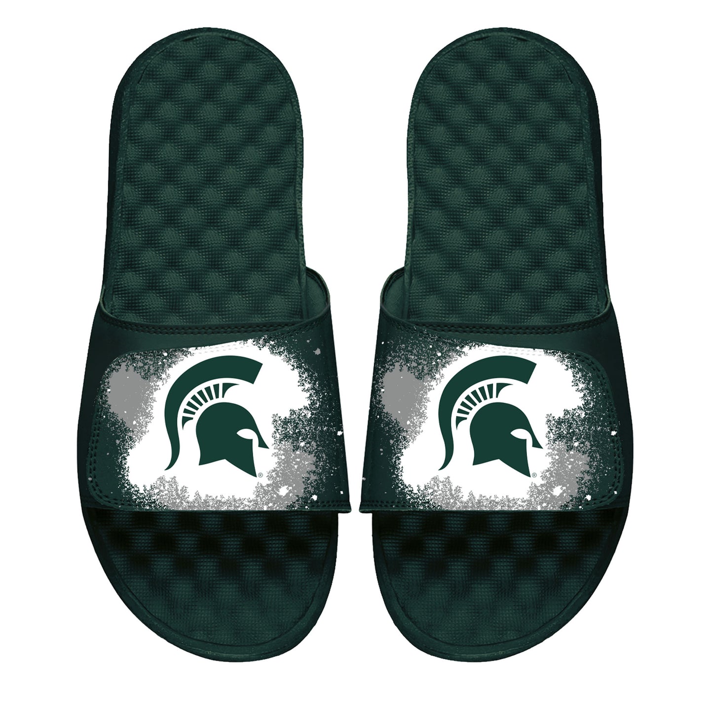 Men's ISlide Green Michigan State Spartans Painted Primary Logo Slide Sandals