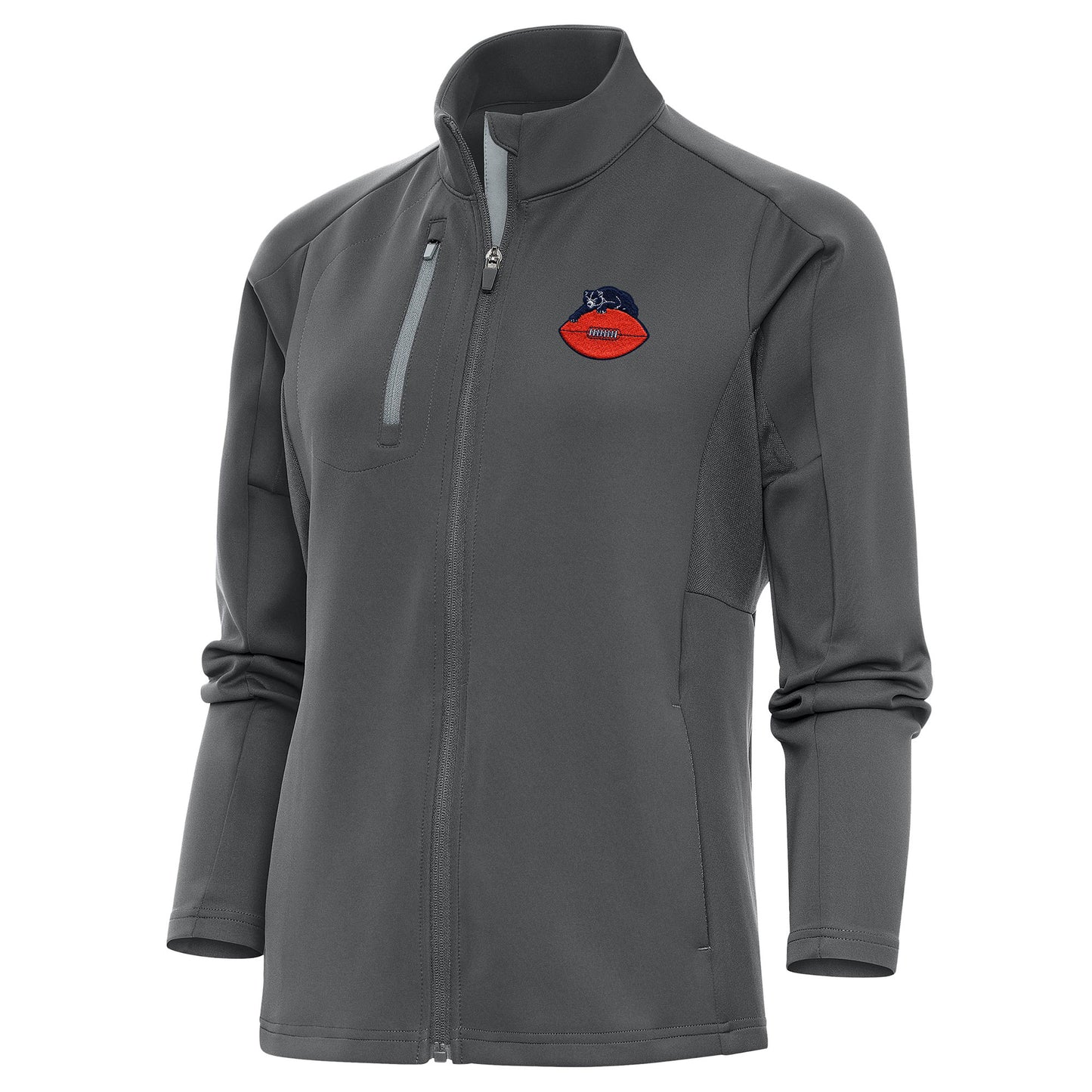 Women's Antigua Charcoal Chicago Bears Throwback Logo Generation Full-Zip Jacket