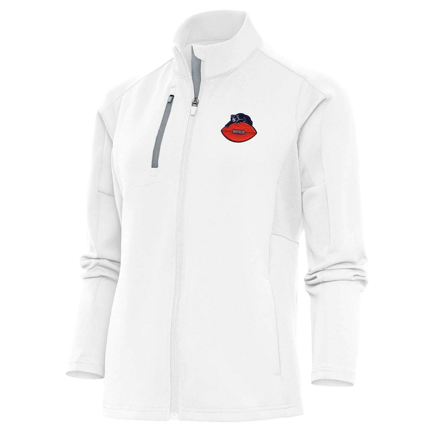 Women's Antigua White Chicago Bears Throwback Logo Generation Full-Zip Jacket