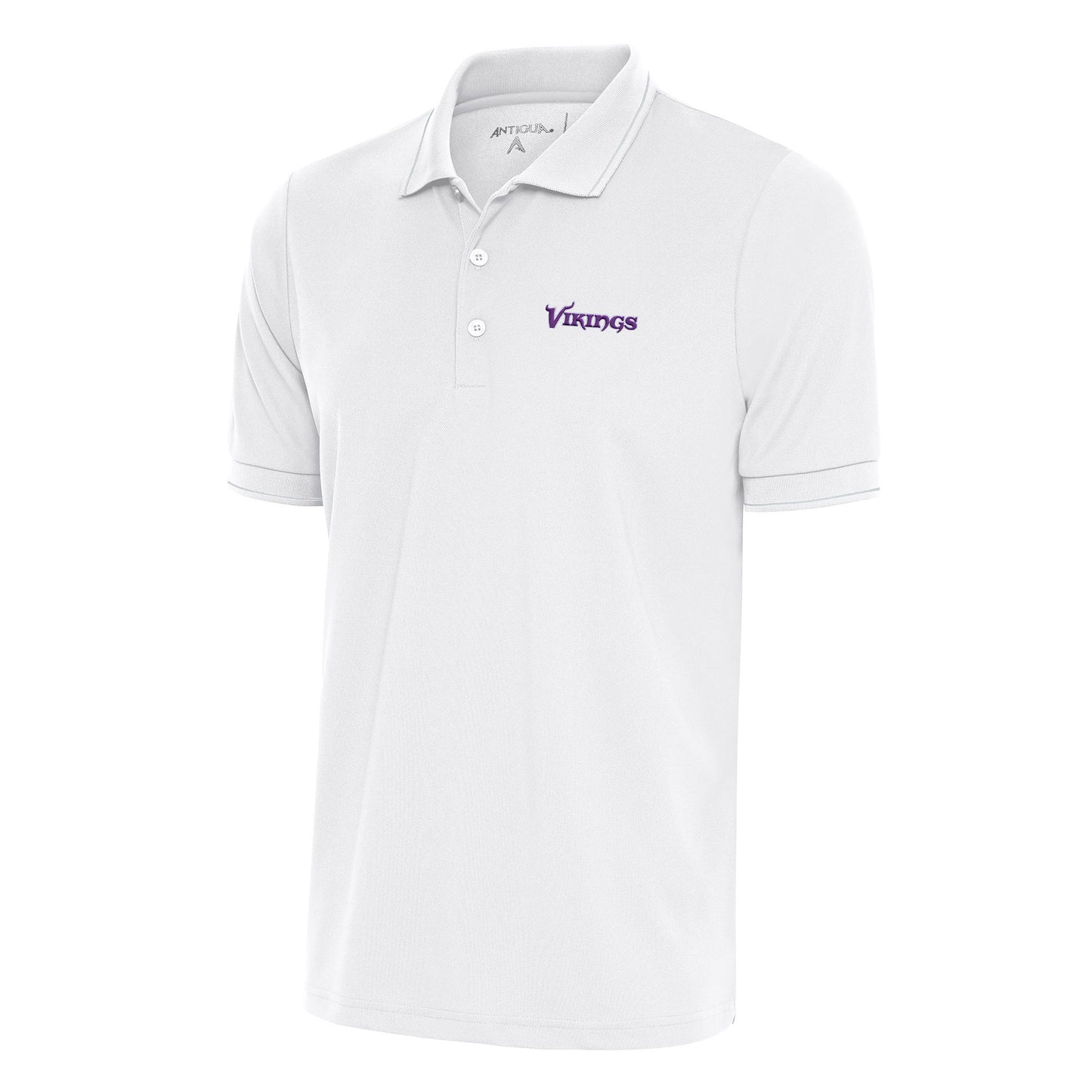Men's Antigua White Minnesota Vikings Team Logo Throwback Affluent Big & Tall Polo