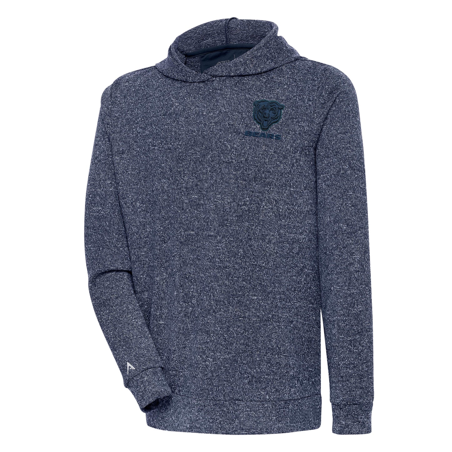 Men's Antigua Heather Navy Chicago Bears Tonal Logo Absolute Pullover Hoodie