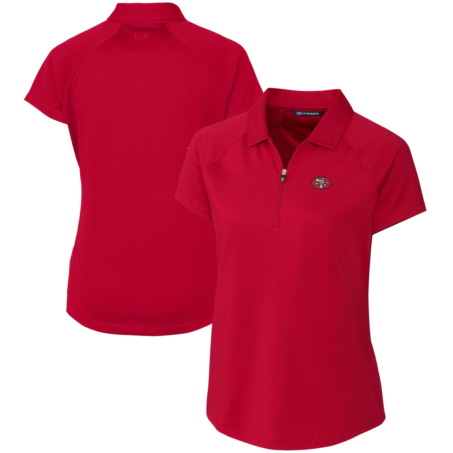 Women's Cutter & Buck Scarlet San Francisco 49ers Throwback Logo Forge Stretch Polo