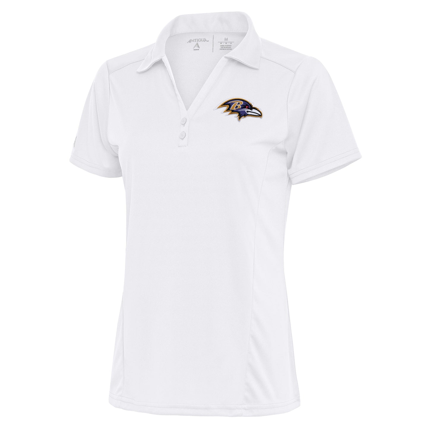 Women's Antigua White Baltimore Ravens Team Logo Tribute Polo