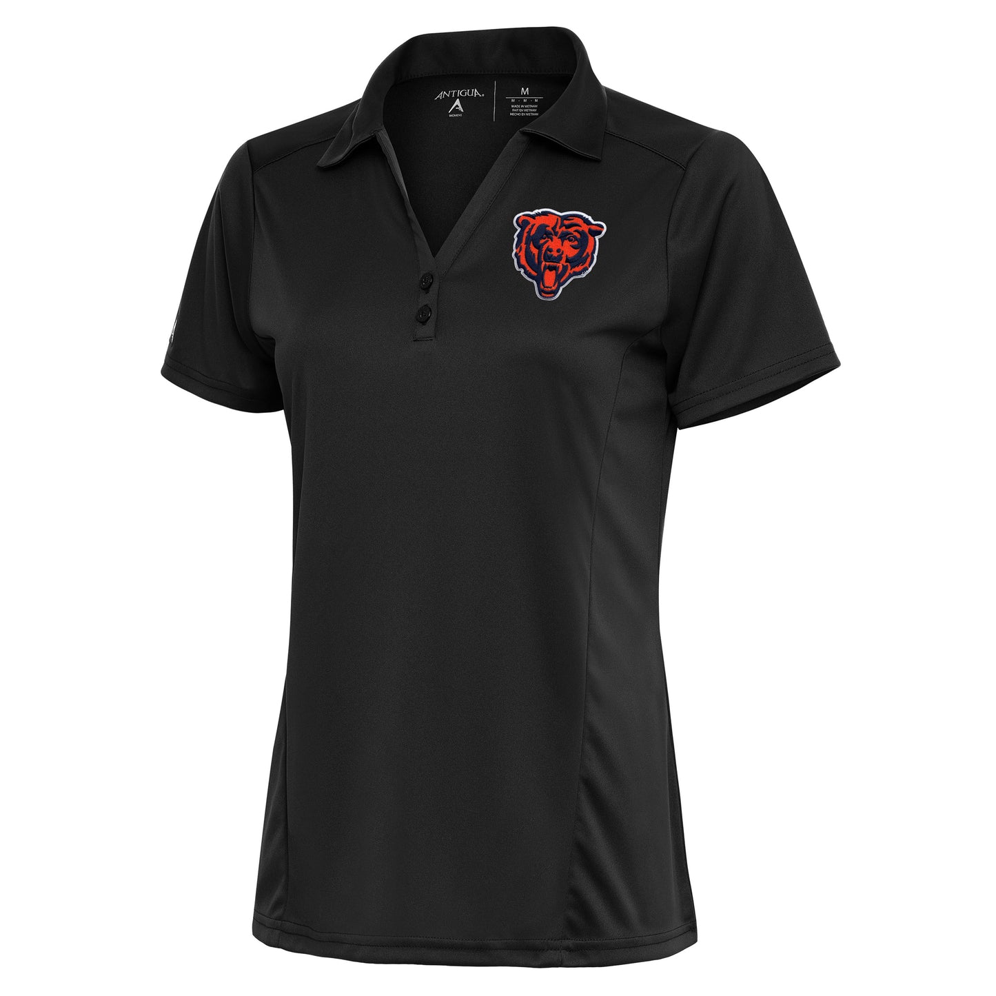 Women's Antigua Charcoal Chicago Bears Team Logo Tribute Polo