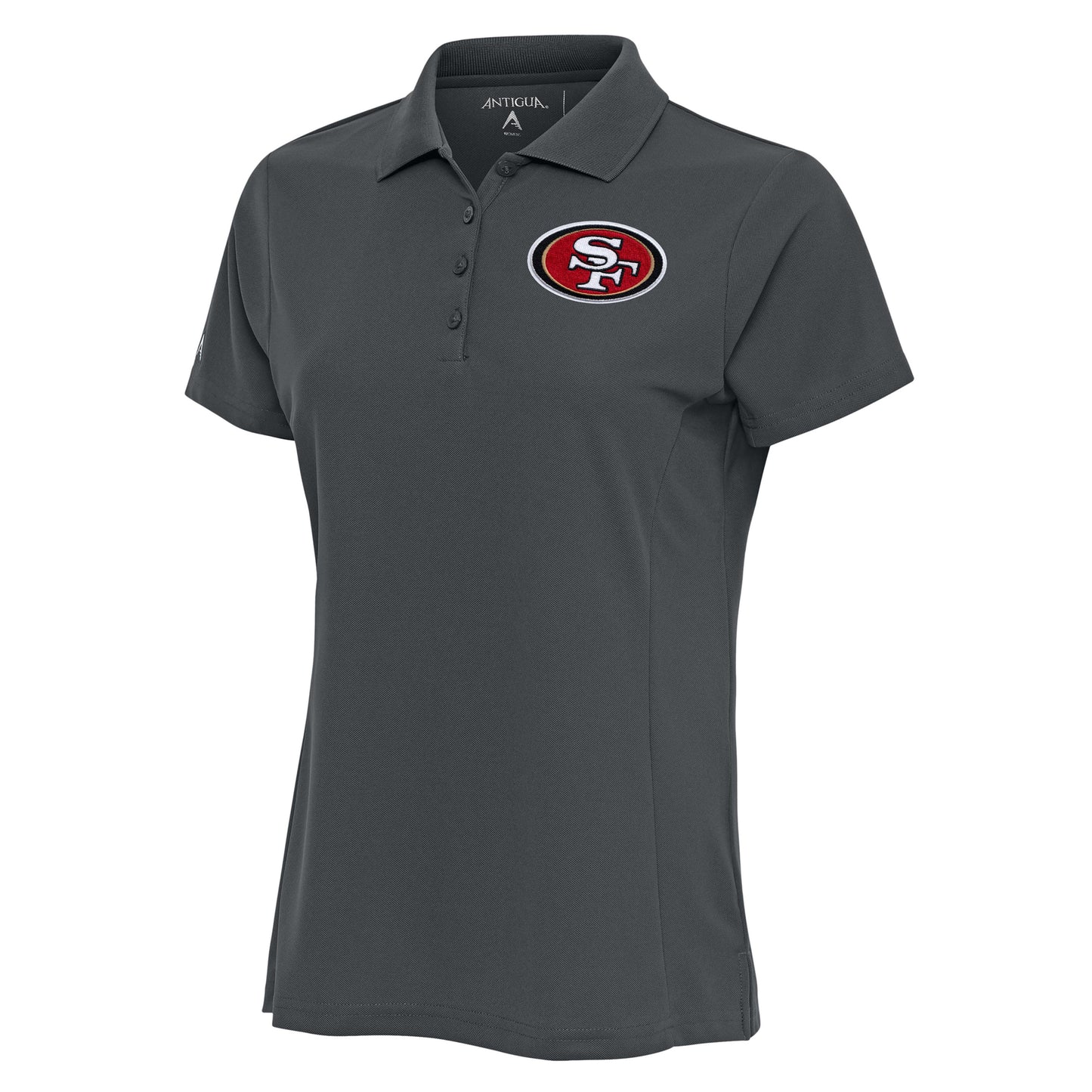 Women's Antigua Charcoal San Francisco 49ers Team Logo Legacy Pique Polo