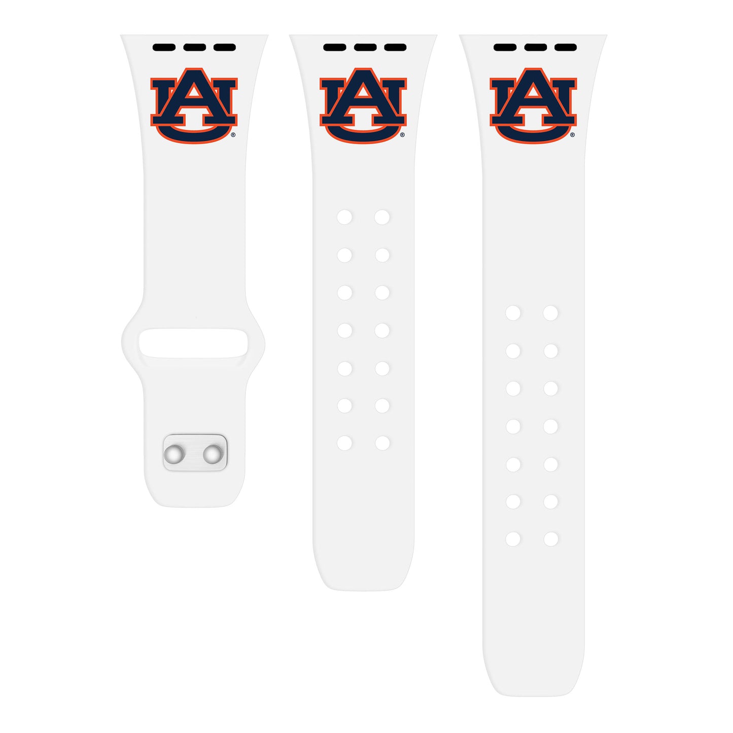 White Auburn Tigers Logo Silicone Apple Watch Band