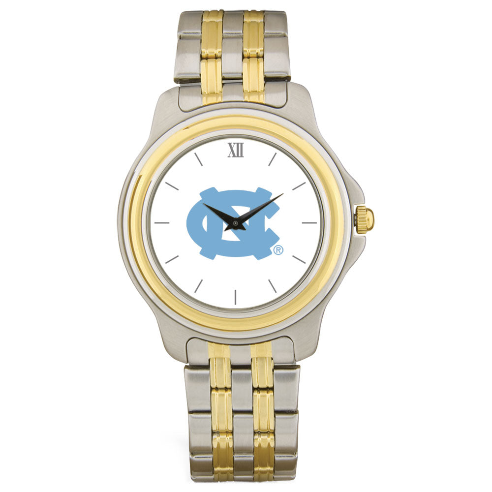 Men's Silver/Gold North Carolina Tar Heels Two-Tone Team Logo Wristwatch