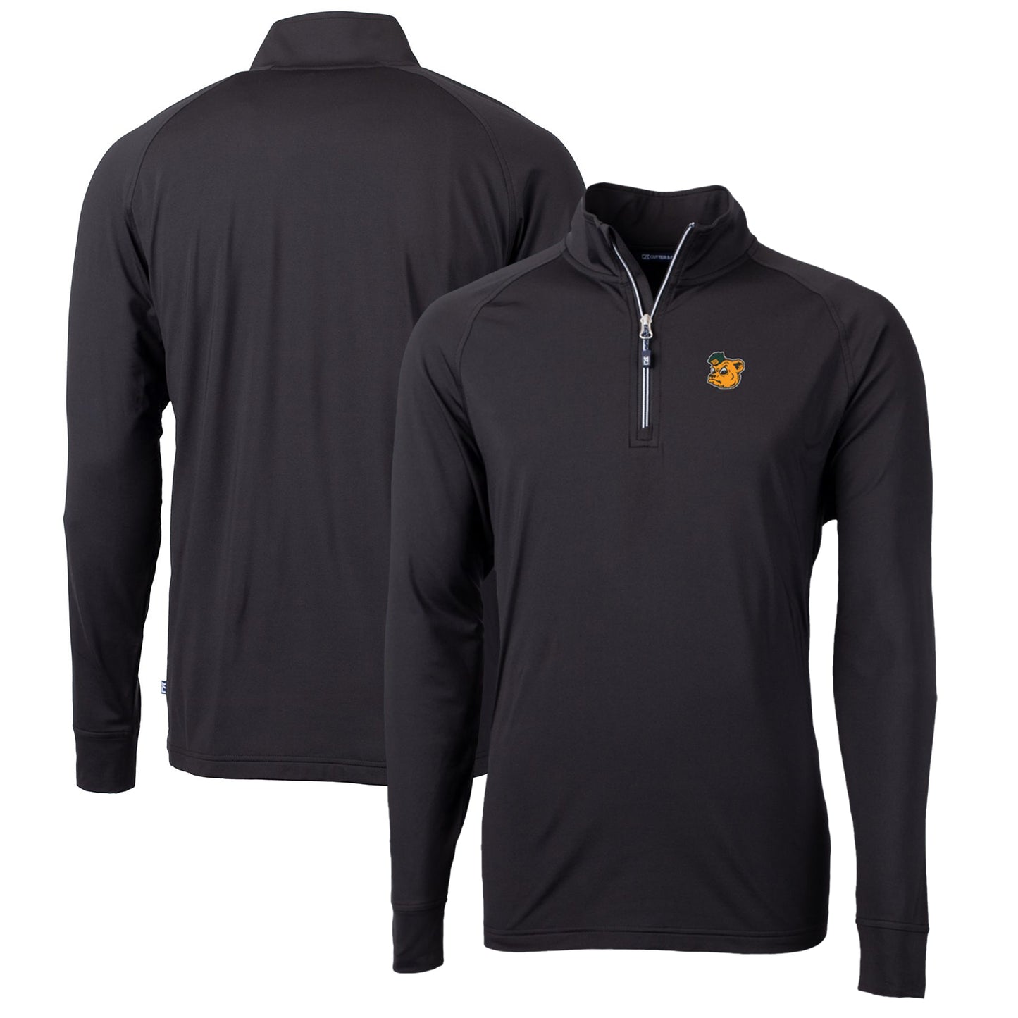 Men's Cutter & Buck Black Baylor Bears Adapt Eco Knit Stretch Recycled Big & Tall Quarter-Zip Pullover Top