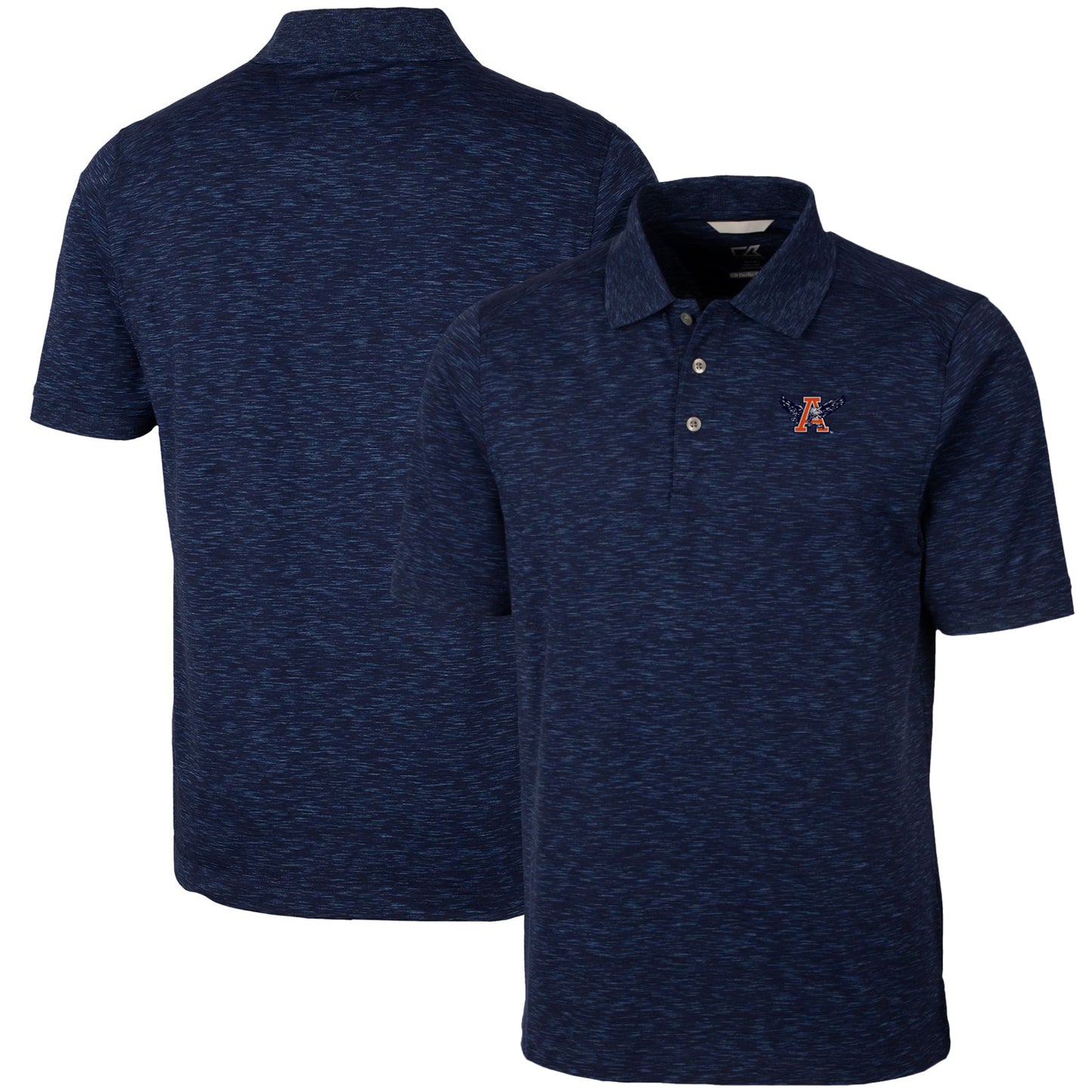 Men's Cutter & Buck Navy Auburn Tigers Vault Advantage Tri-Blend Space Dye Big & Tall Polo