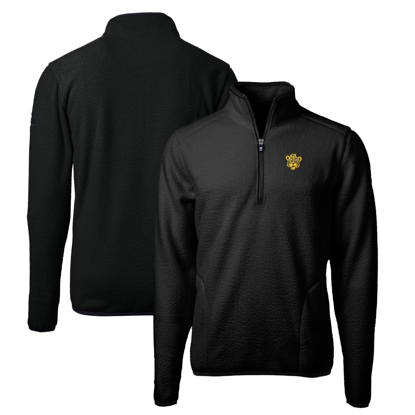 Men's Cutter & Buck Black Missouri Tigers Vault Cascade Eco Sherpa Fleece Big & Tall Quarter-Zip Top