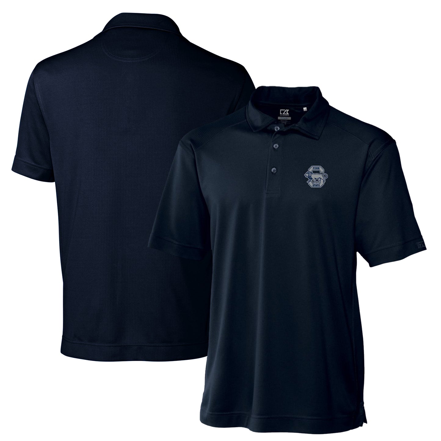 Men's Cutter & Buck Navy Penn State Nittany Lions Big & Tall DryTec Genre Textured Solid Polo