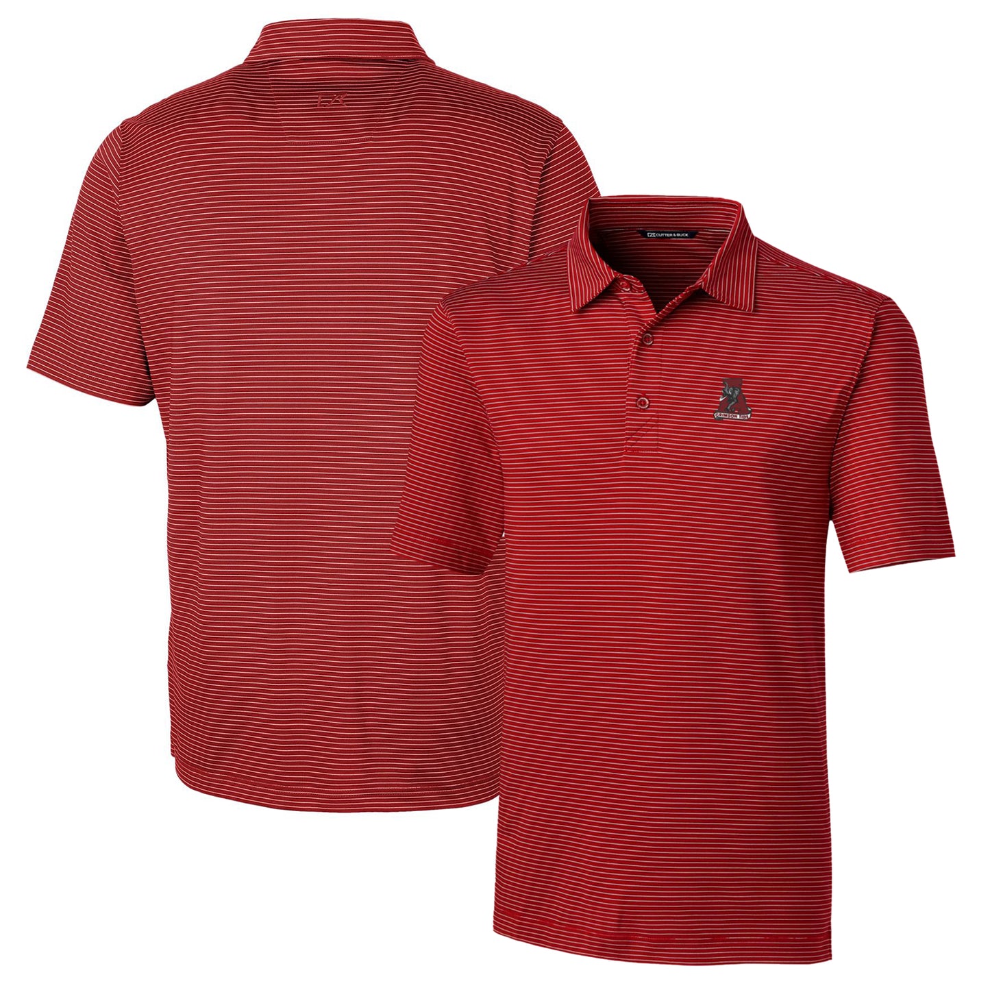 Men's Cutter & Buck Crimson Alabama Crimson Tide Big & Tall Forge Pencil Stripe Stretch Polo