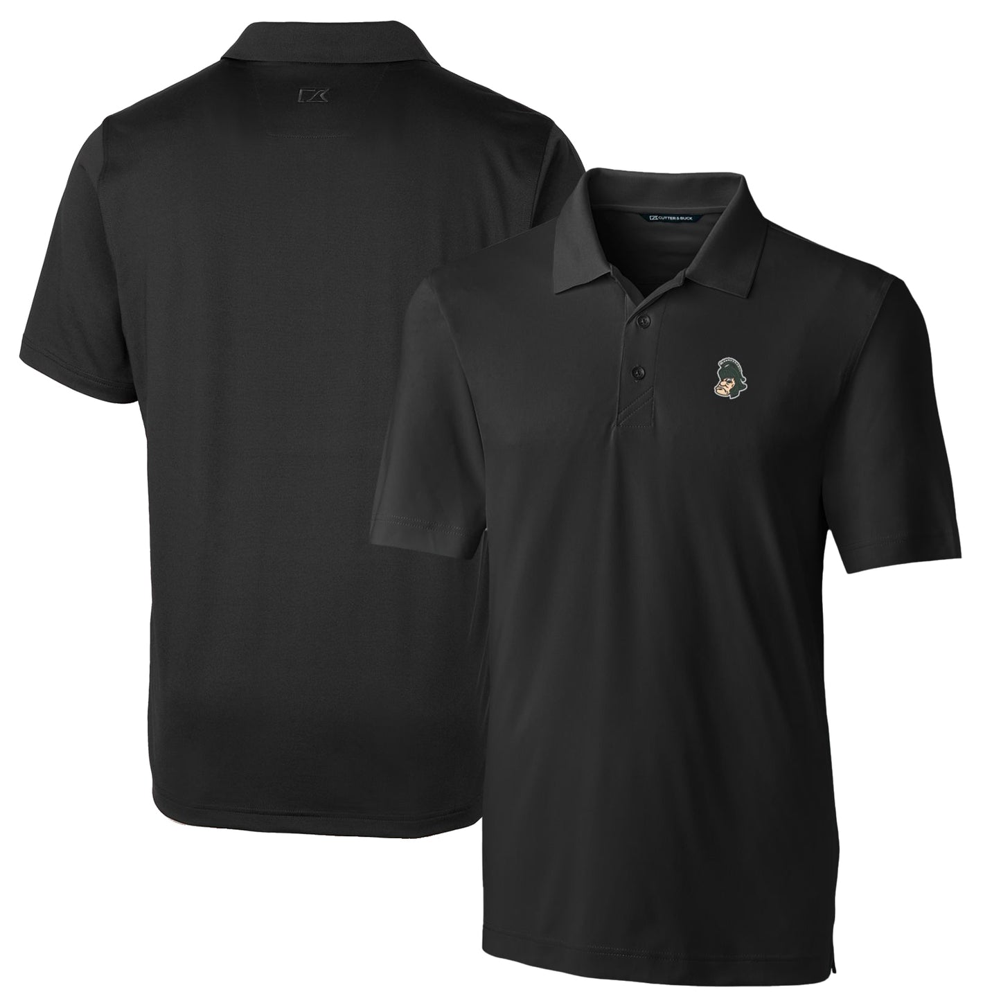 Men's Cutter & Buck Black Michigan State Spartans Logo Big & Tall Forge Stretch Polo
