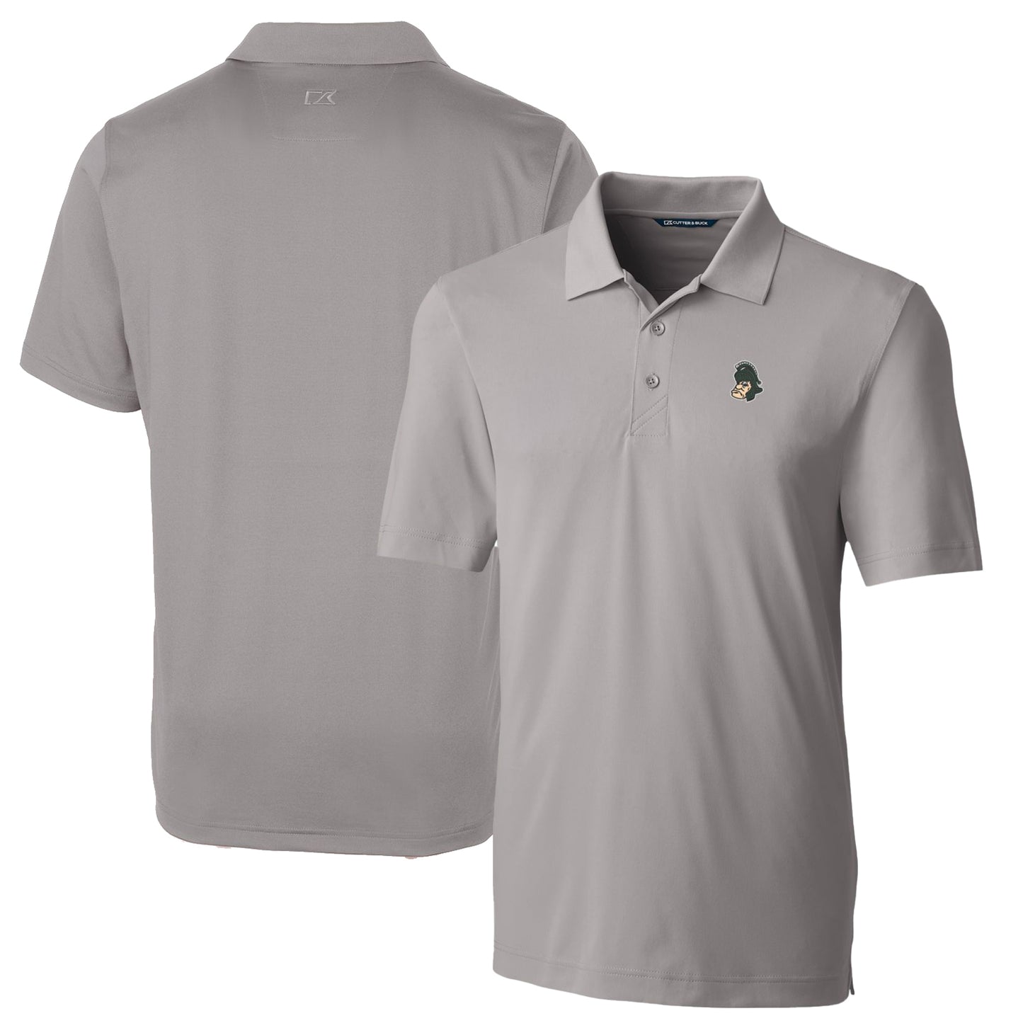 Men's Cutter & Buck Gray Michigan State Spartans Logo Big & Tall Forge Stretch Polo