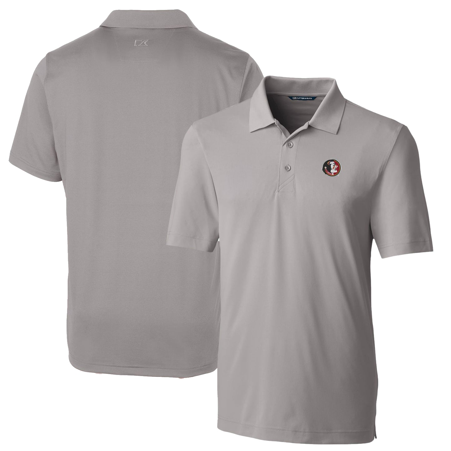 Men's Cutter & Buck Gray Florida State Seminoles Logo Big & Tall Forge Stretch Polo