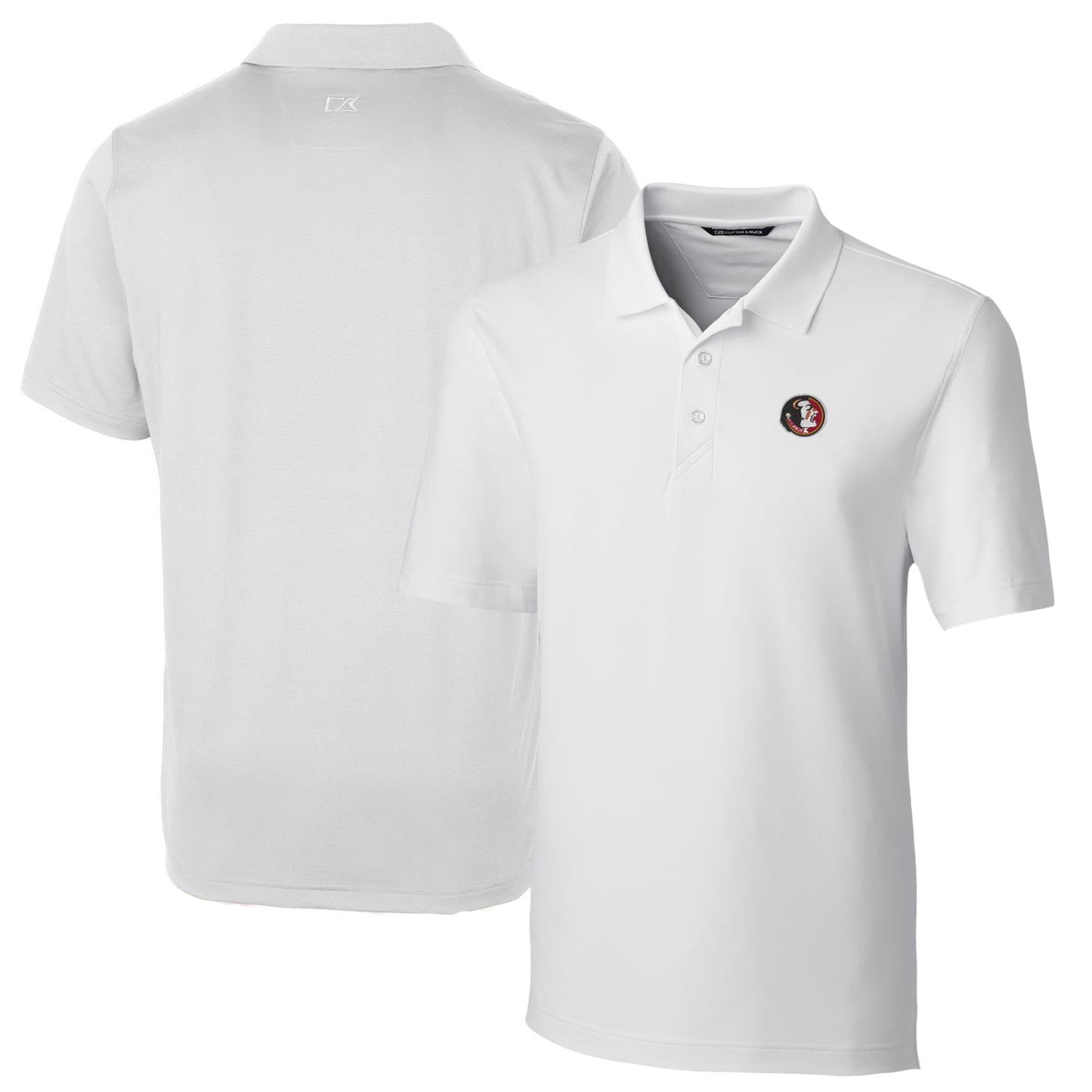 Men's Cutter & Buck White Florida State Seminoles Logo Big & Tall Forge Stretch Polo