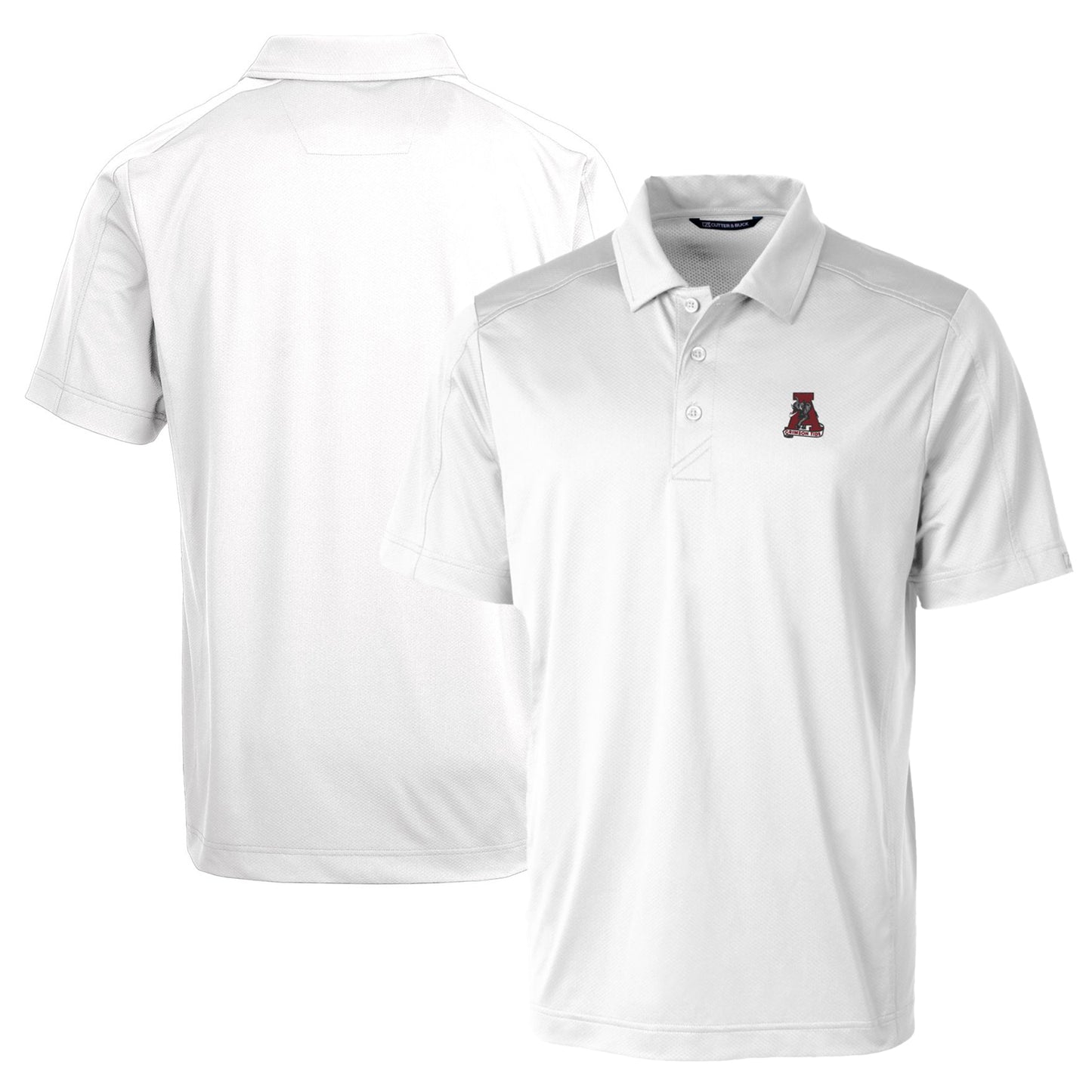 Men's Cutter & Buck White Alabama Crimson Tide Team Logo Big & Tall Prospect Textured Stretch Polo