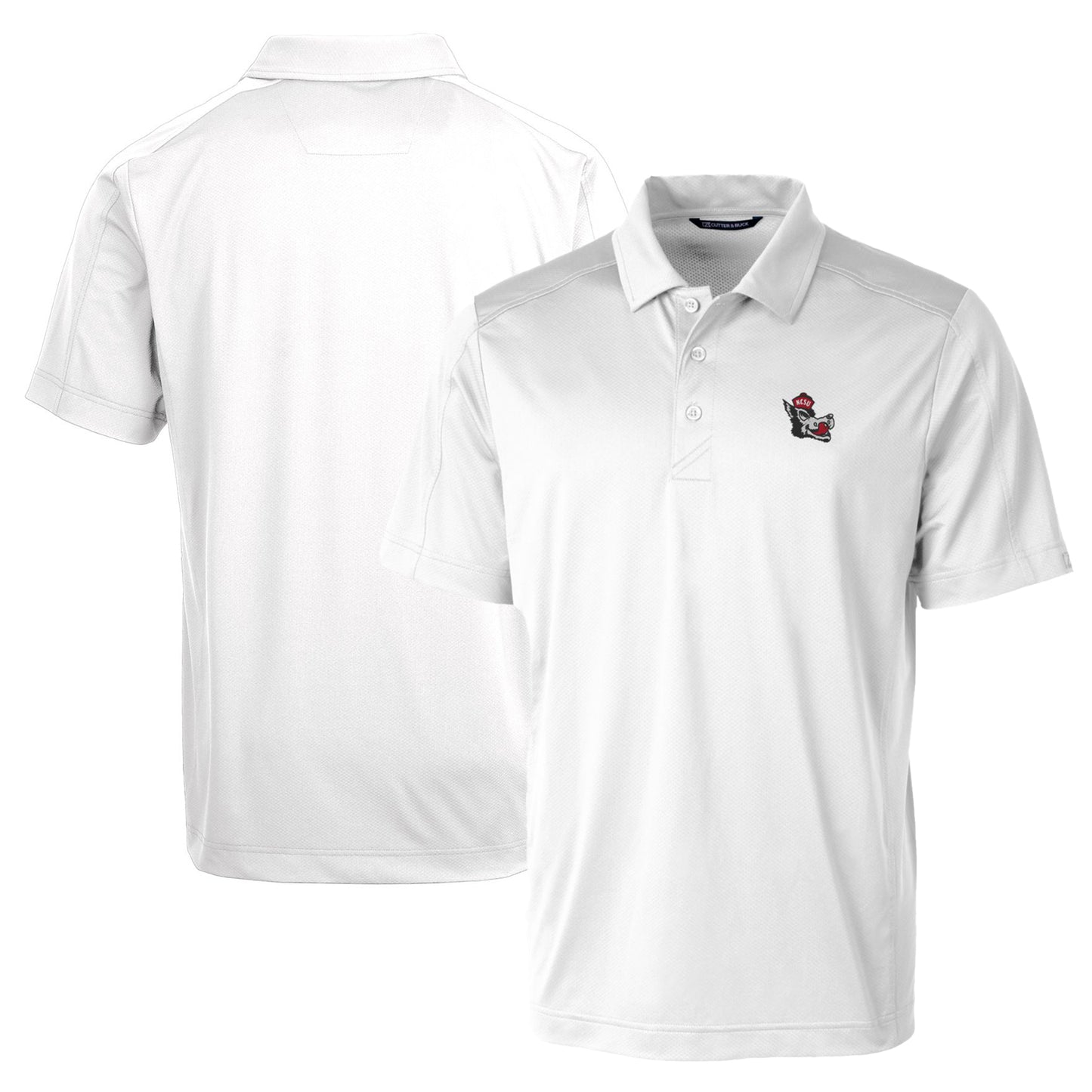 Men's Cutter & Buck White NC State Wolfpack Team Logo Big & Tall Prospect Textured Stretch Polo