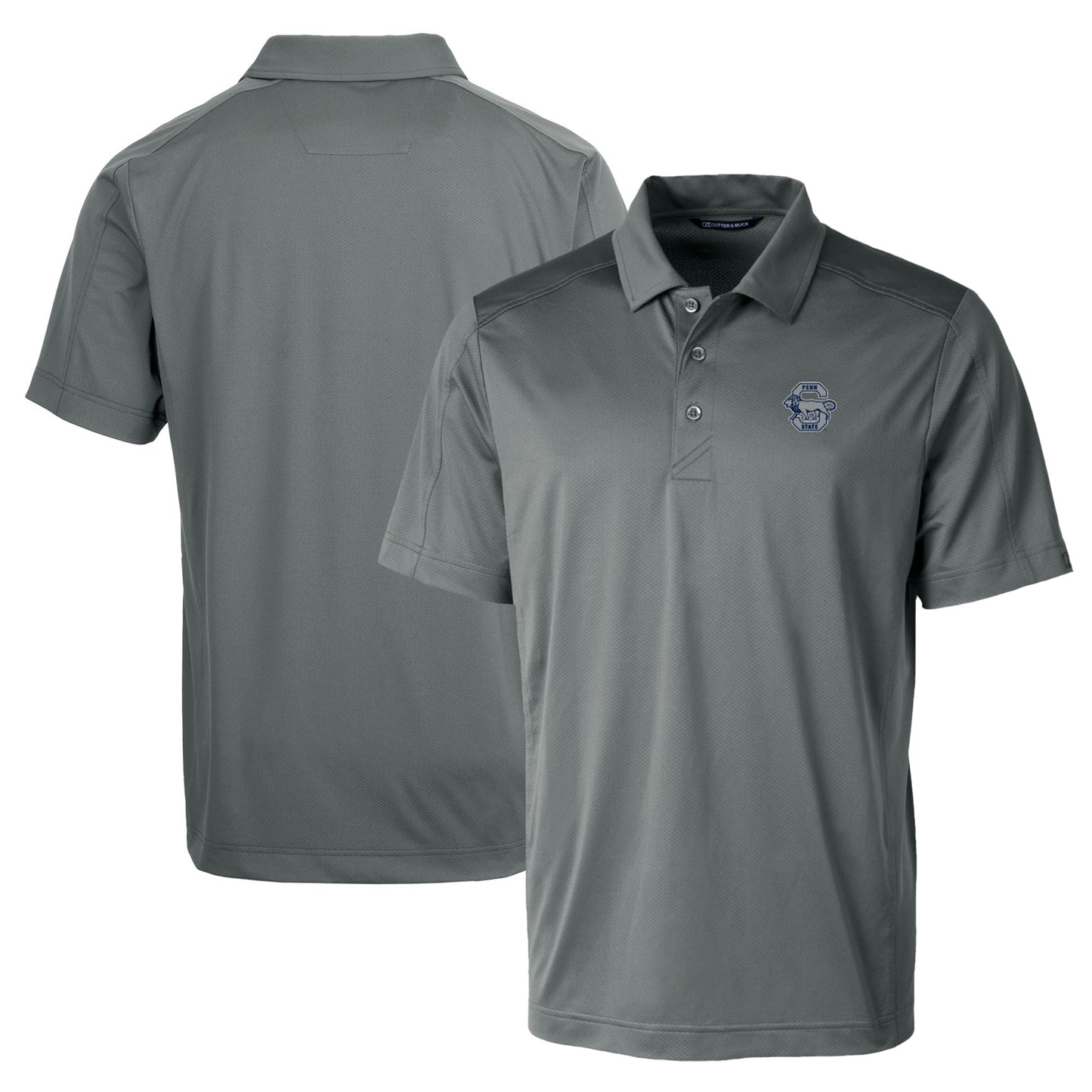 Men's Cutter & Buck Steel Penn State Nittany Lions Team Logo Big & Tall Prospect Textured Stretch Polo