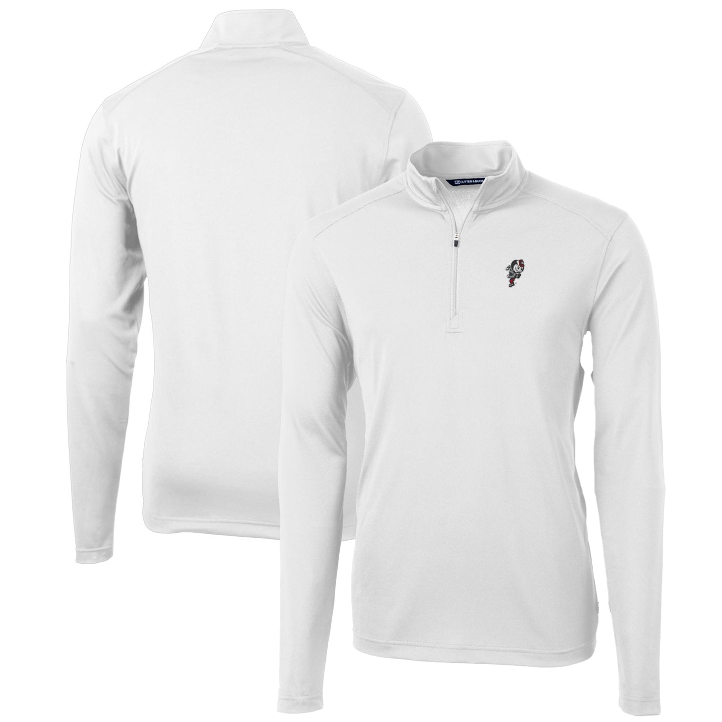 Men's Cutter & Buck White Ohio State Buckeyes Team Big & Tall Virtue Eco Pique Recycled Quarter-Zip Pullover Top