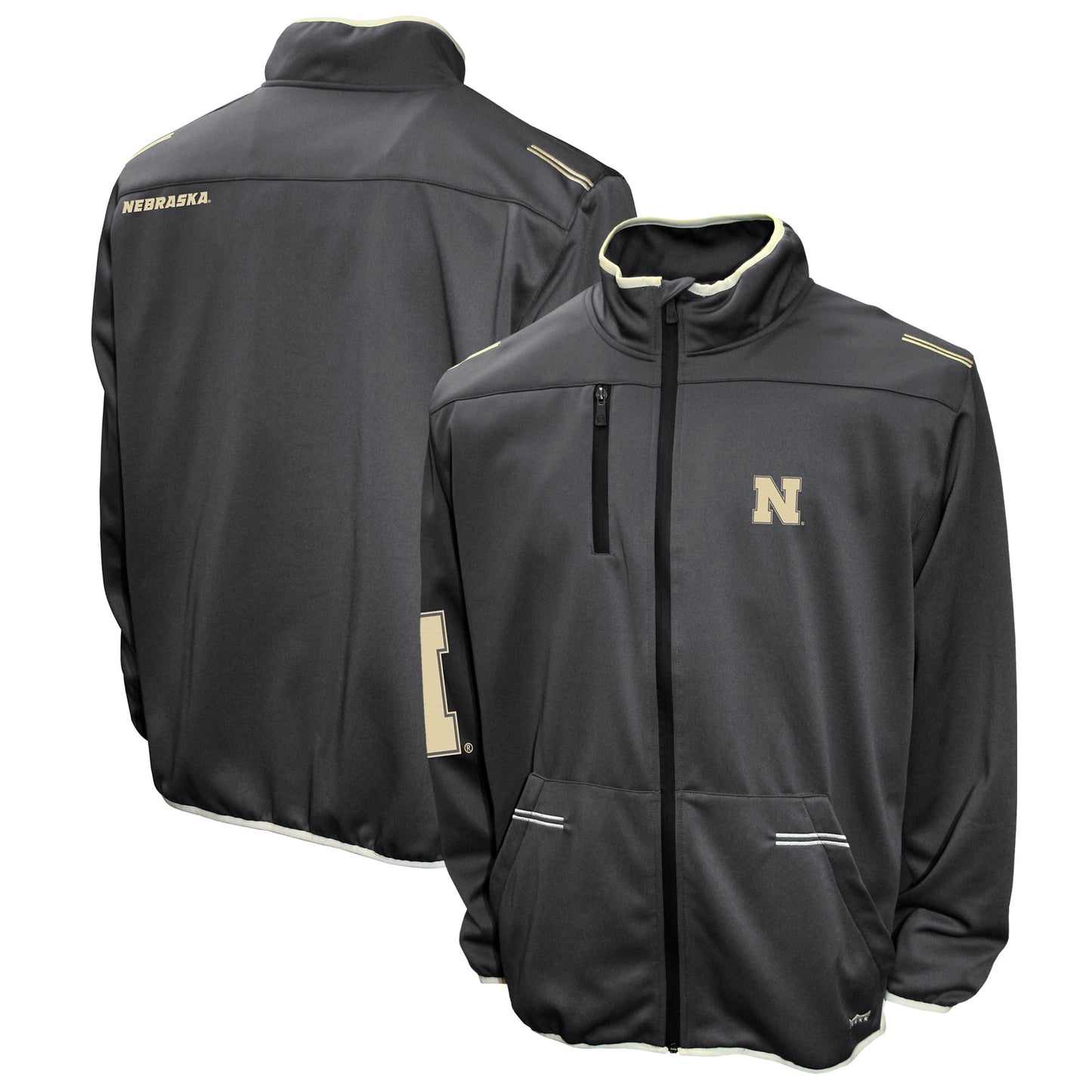 Men's Franchise Club Charcoal Nebraska Huskers Endurance Full-Zip Jacket