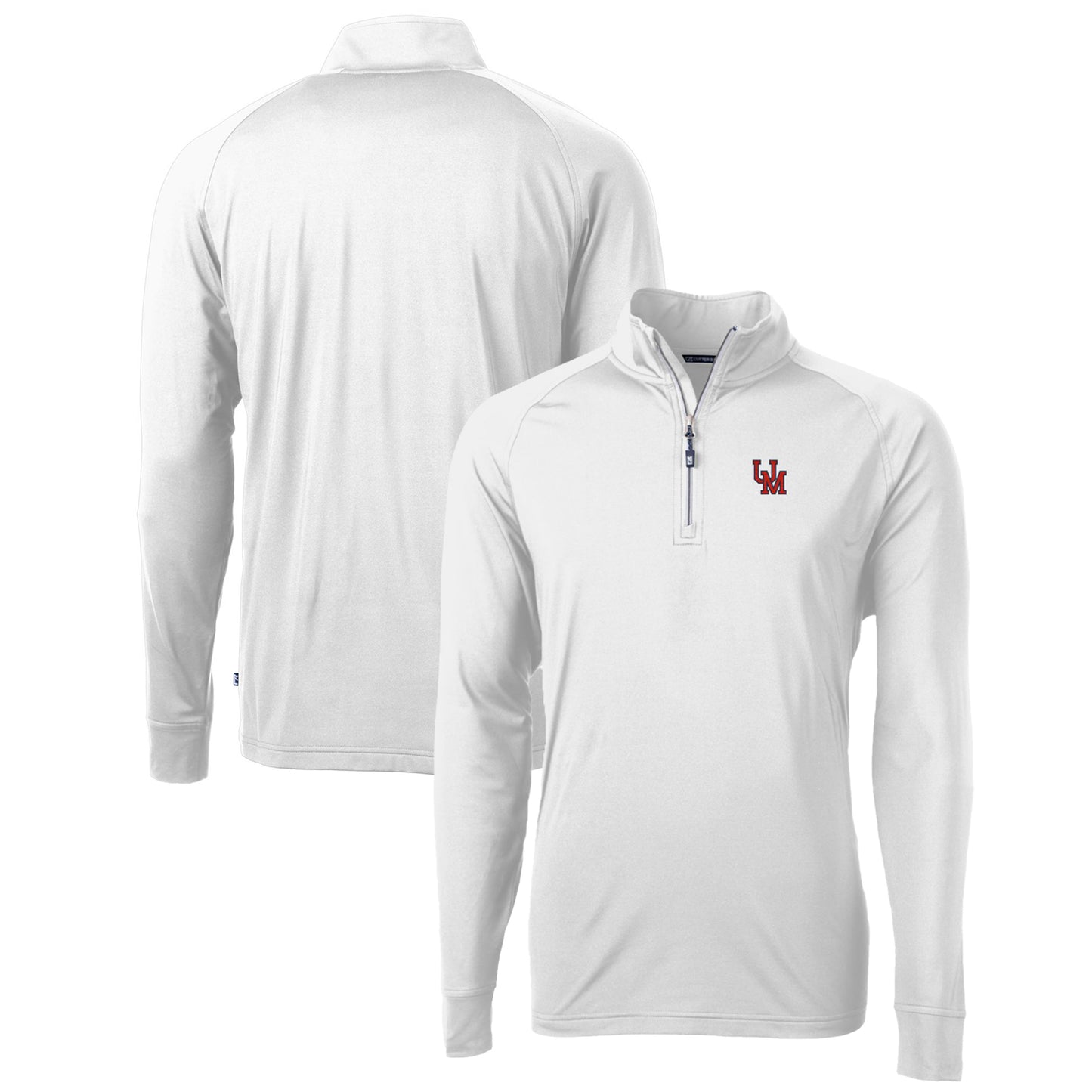 Men's Cutter & Buck White Ole Miss Rebels Adapt Eco Knit Stretch Recycled Quarter-Zip Pullover Top