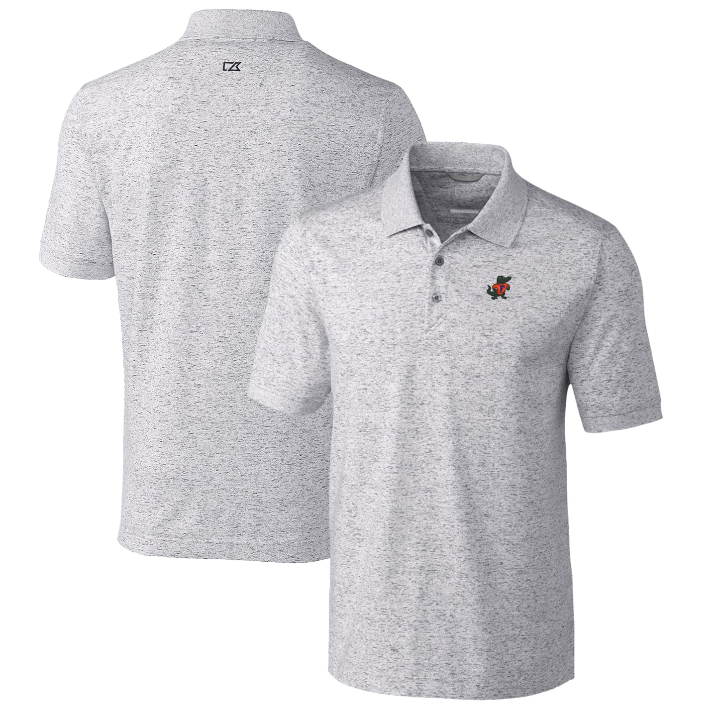 Men's Cutter & Buck Steel Florida Gators Advantage Space Dye Tri-Blend Polo