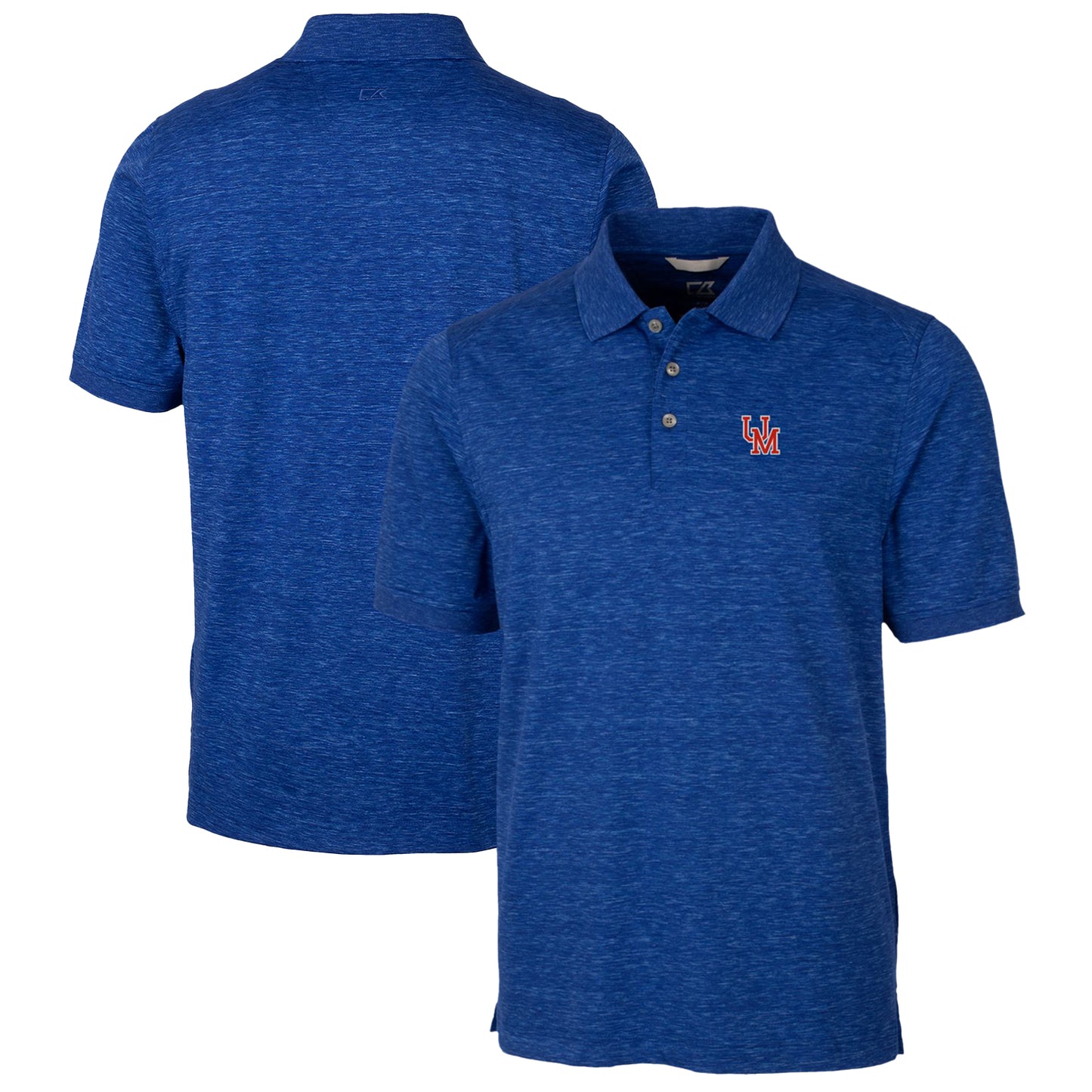 Men's Cutter & Buck Royal Ole Miss Rebels Advantage Space Dye Tri-Blend Polo