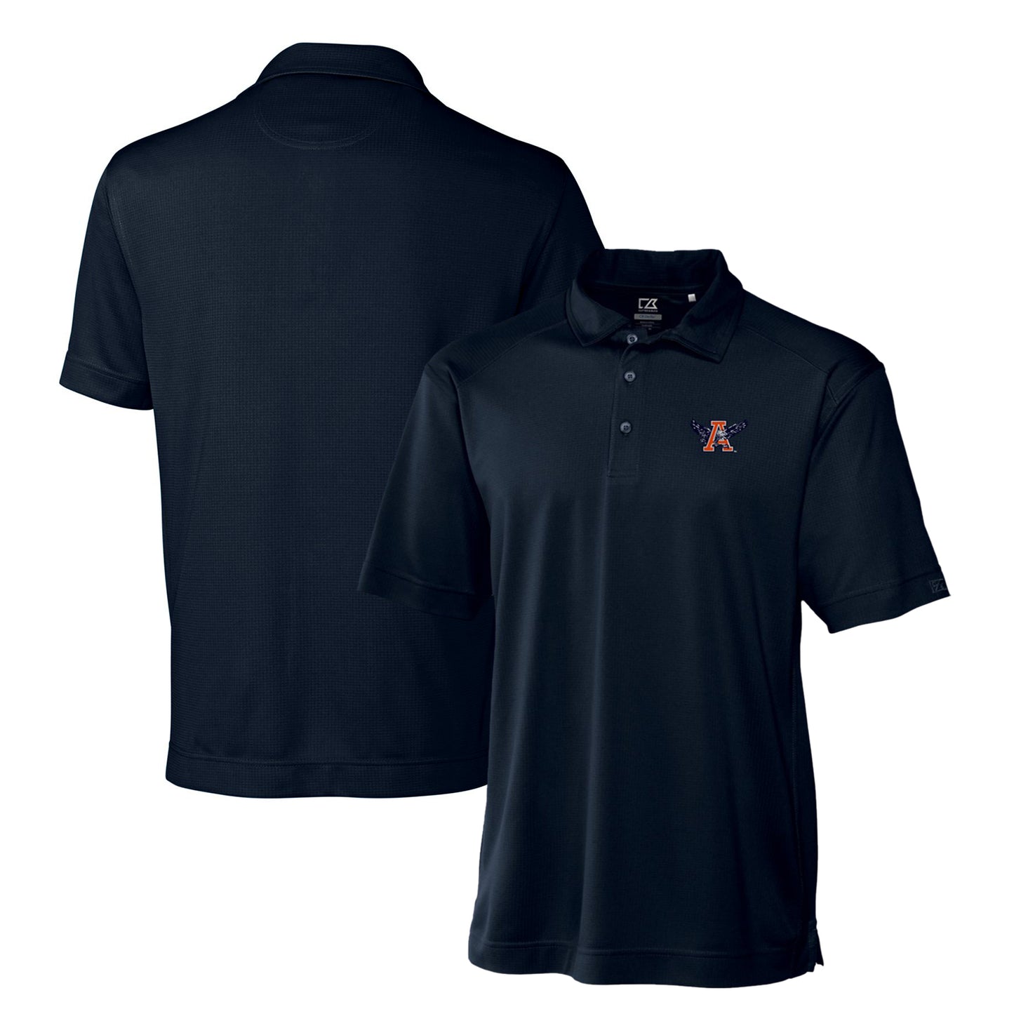 Men's Cutter & Buck Navy Auburn Tigers DryTec Genre Textured Solid Polo