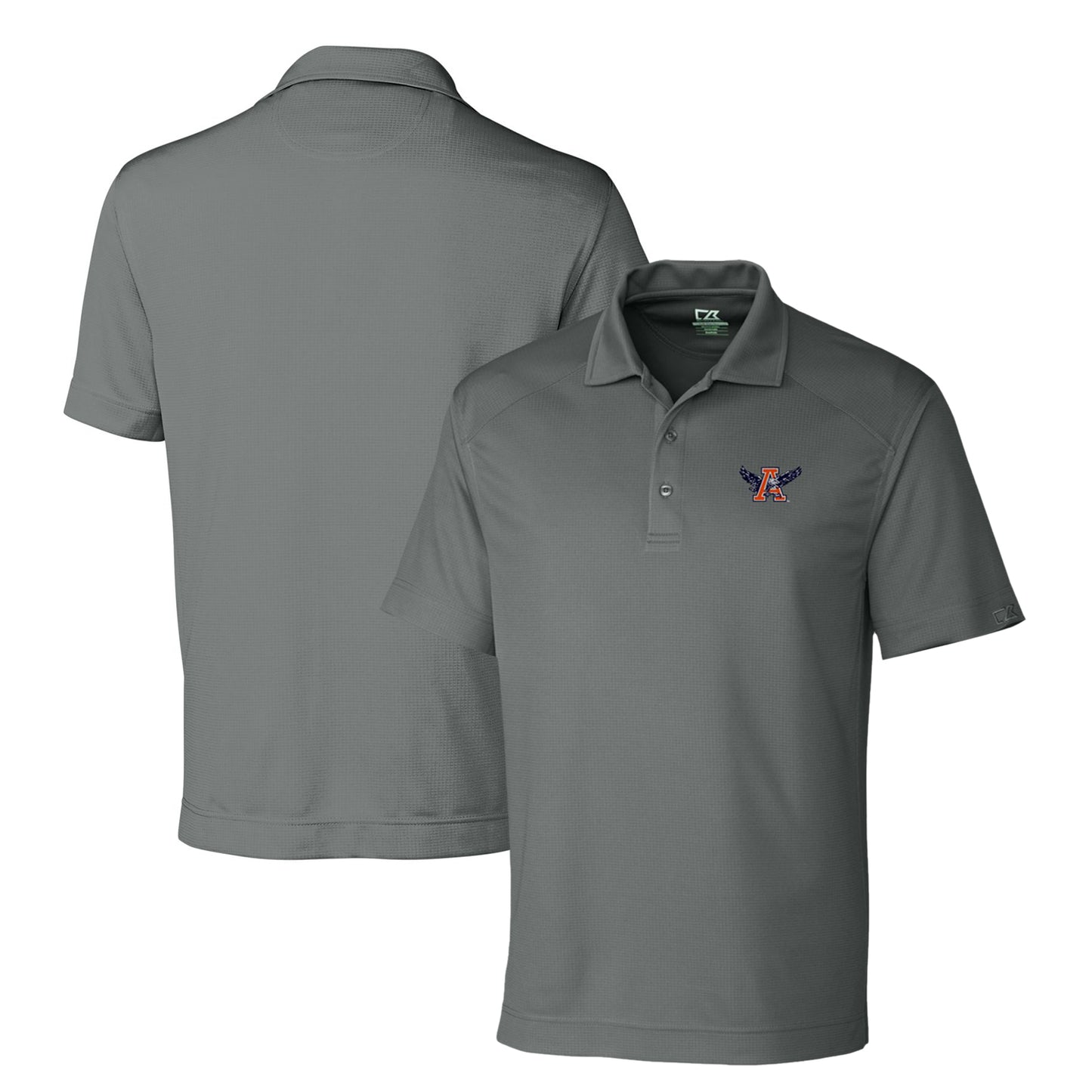 Men's Cutter & Buck Steel Auburn Tigers DryTec Genre Textured Solid Polo