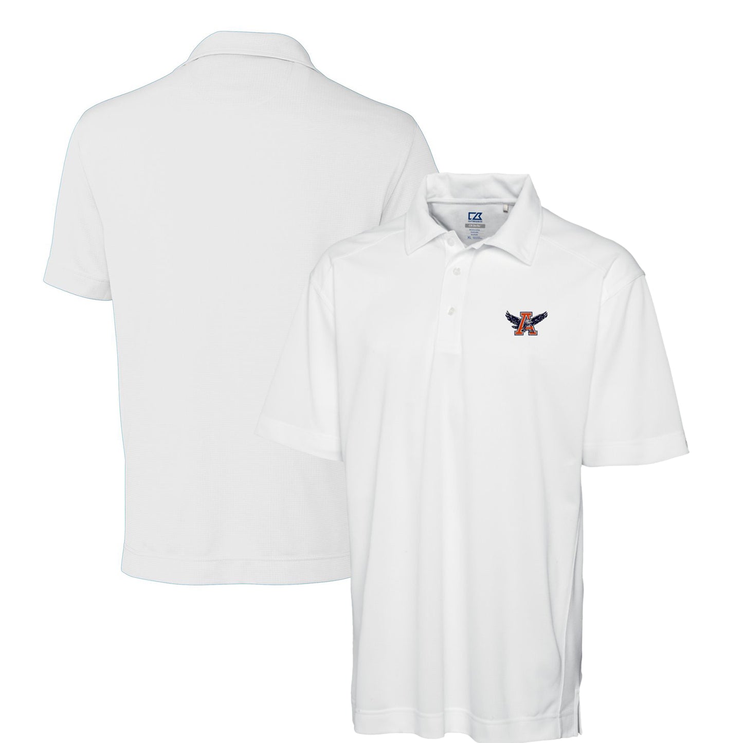 Men's Cutter & Buck White Auburn Tigers DryTec Genre Textured Solid Polo