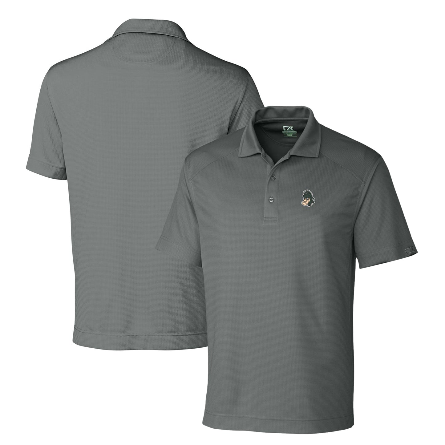 Men's Cutter & Buck Steel Michigan State Spartans DryTec Genre Textured Solid Polo