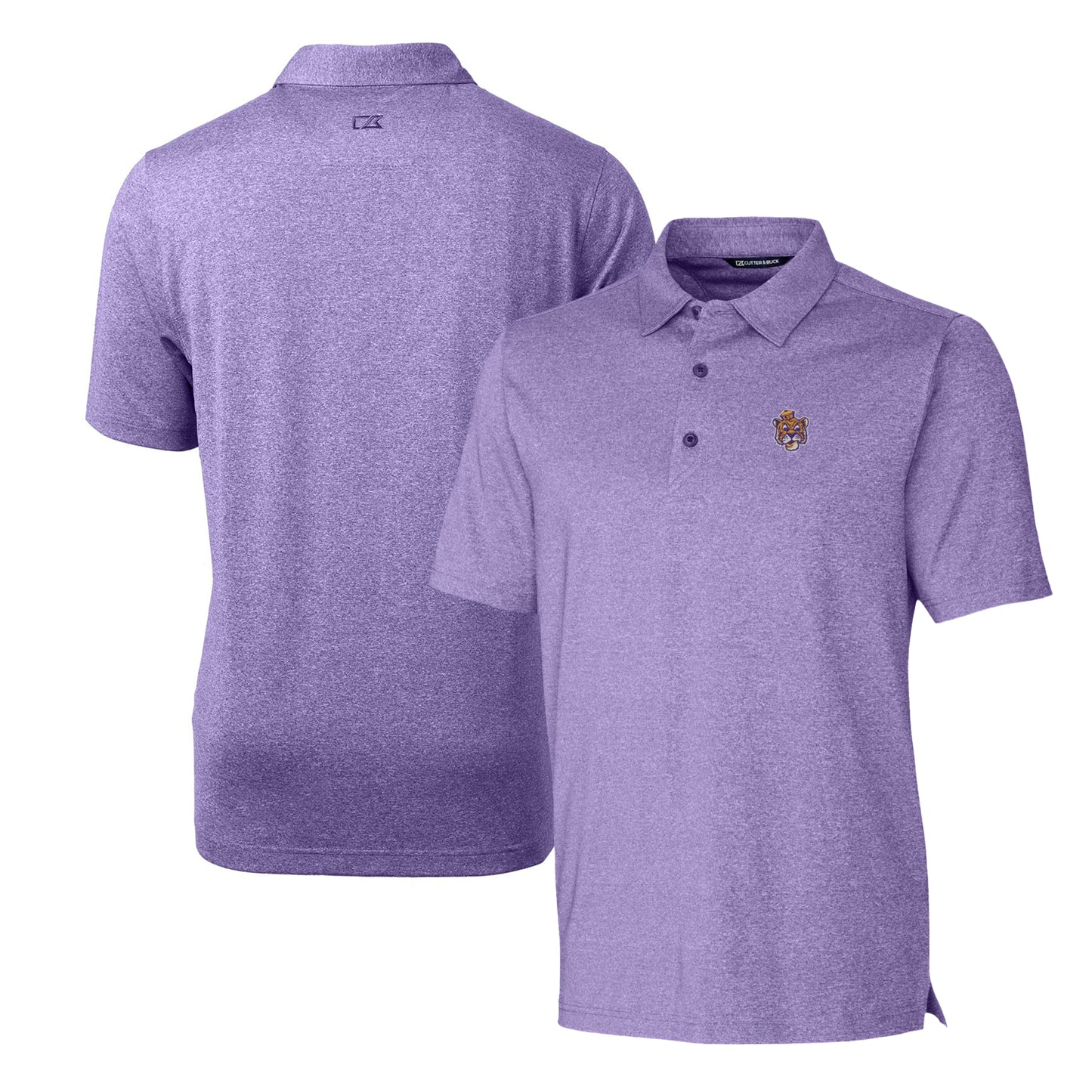 Men's Cutter & Buck Heather Purple LSU Tigers Logo Forge Stretch Polo