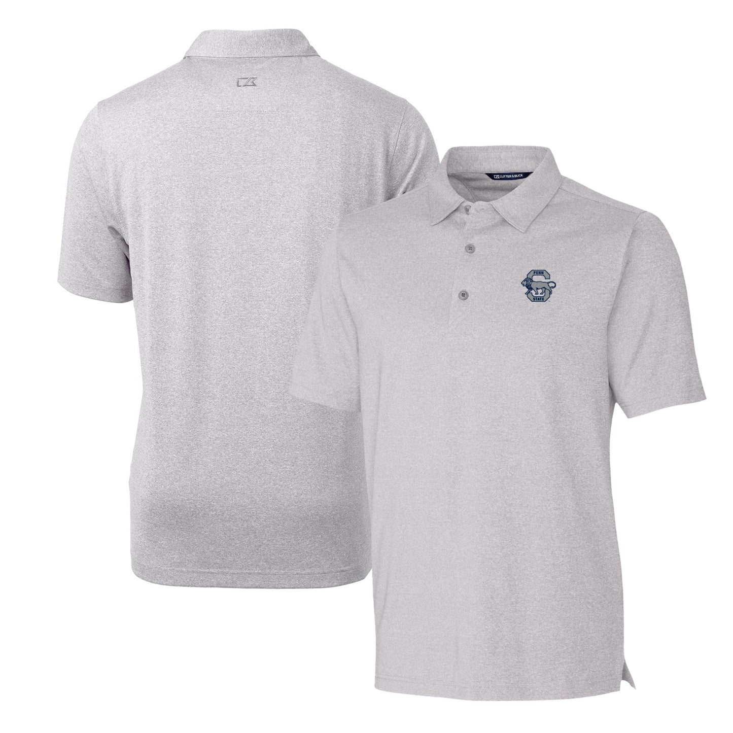 Men's Cutter & Buck Heather Gray Penn State Nittany Lions Forge Stretch Polo
