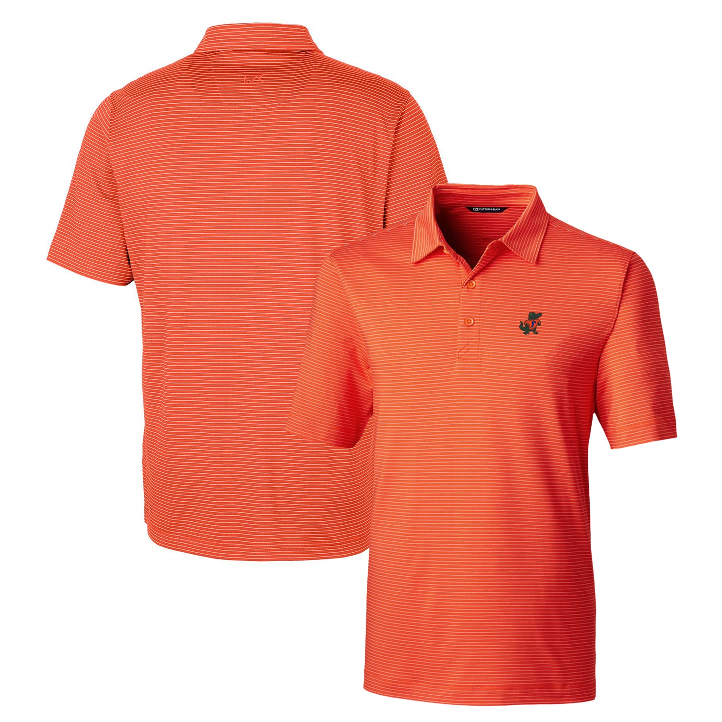 Men's Cutter & Buck Orange Florida Gators Forge Pencil Stripe Stretch Polo