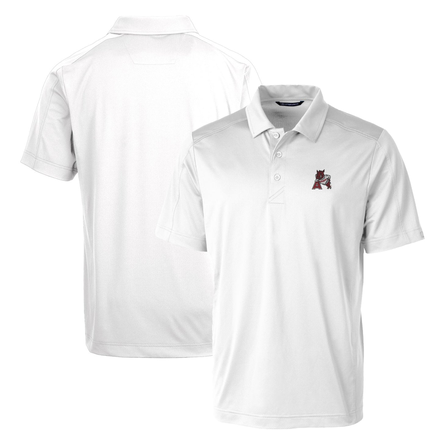 Cutter & Buck White Arkansas Razorbacks Primary Team Logo Prospect Textured Stretch Polo