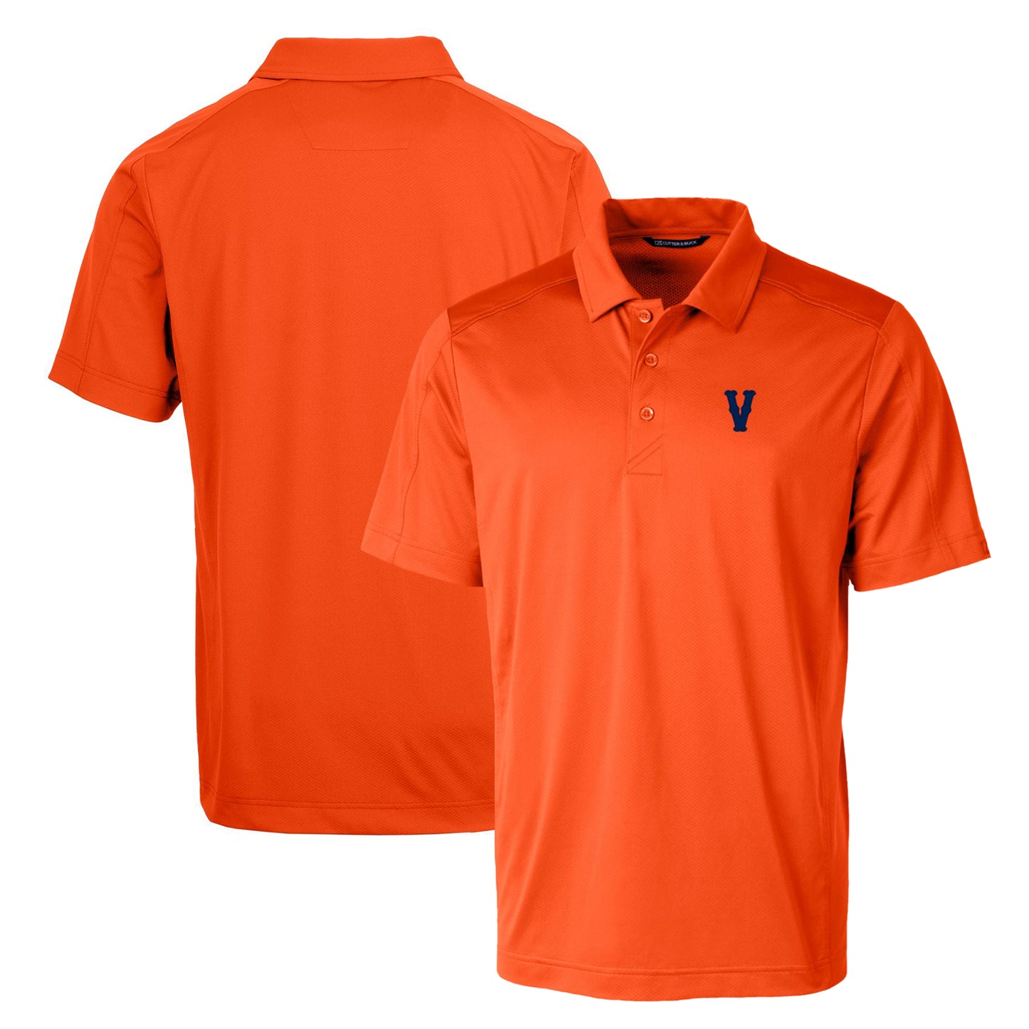 Cutter & Buck Orange Virginia Cavaliers Vintage Primary Team Logo Prospect Textured Stretch Polo