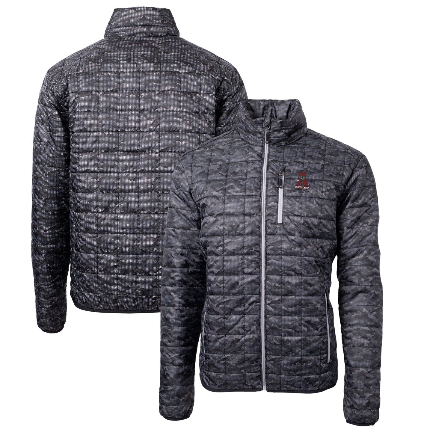 Cutter & Buck Black Alabama Crimson Tide Primary Team Logo Rainier PrimaLoft Eco Insulated Printed Full-Zip Puffer Jacket