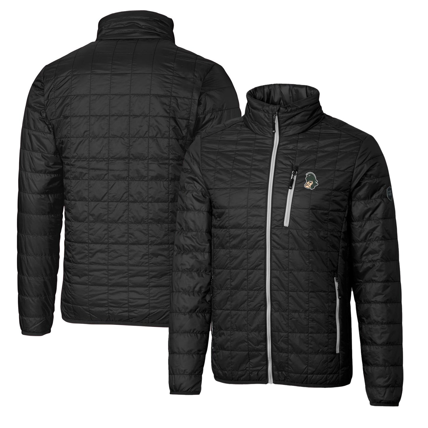 Cutter & Buck Black Michigan State Spartans Primary Team Logo Rainier PrimaLoft Eco Insulated Full-Zip Puffer Jacket