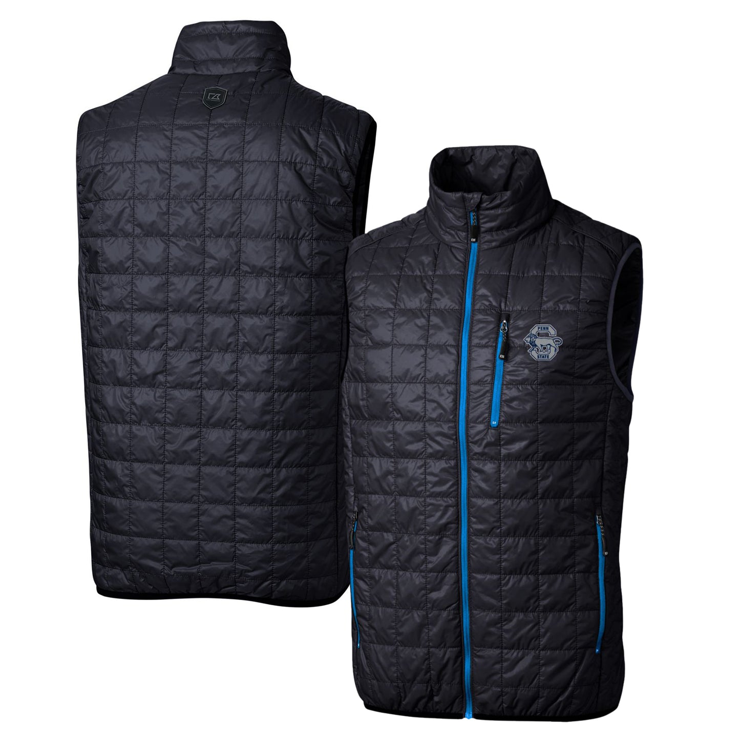 Cutter & Buck Navy Penn State Nittany Lions Primary Team Logo Rainier PrimaLoft Eco Insulated Full-Zip Puffer Vest