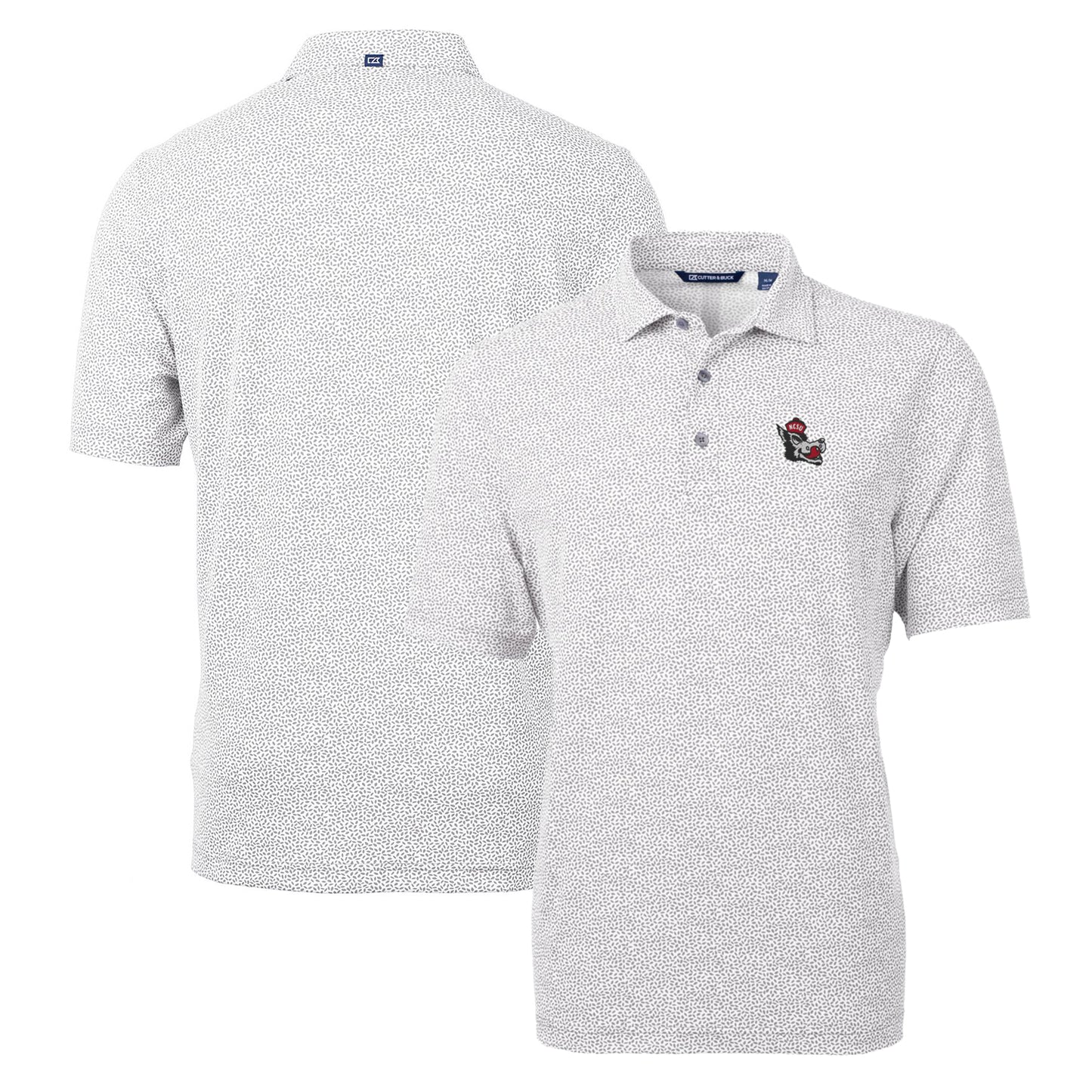 Men's Cutter & Buck Gray NC State Wolfpack Virtue Eco Pique Botanical Recycled Polo