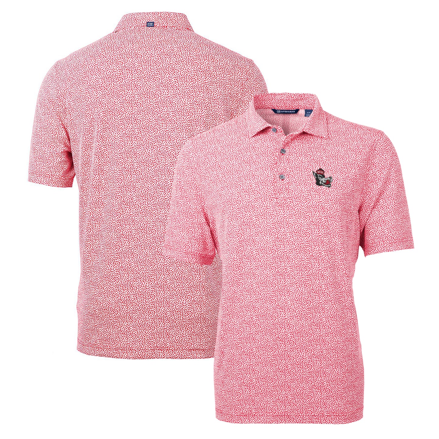 Men's Cutter & Buck Red NC State Wolfpack Virtue Eco Pique Botanical Recycled Polo