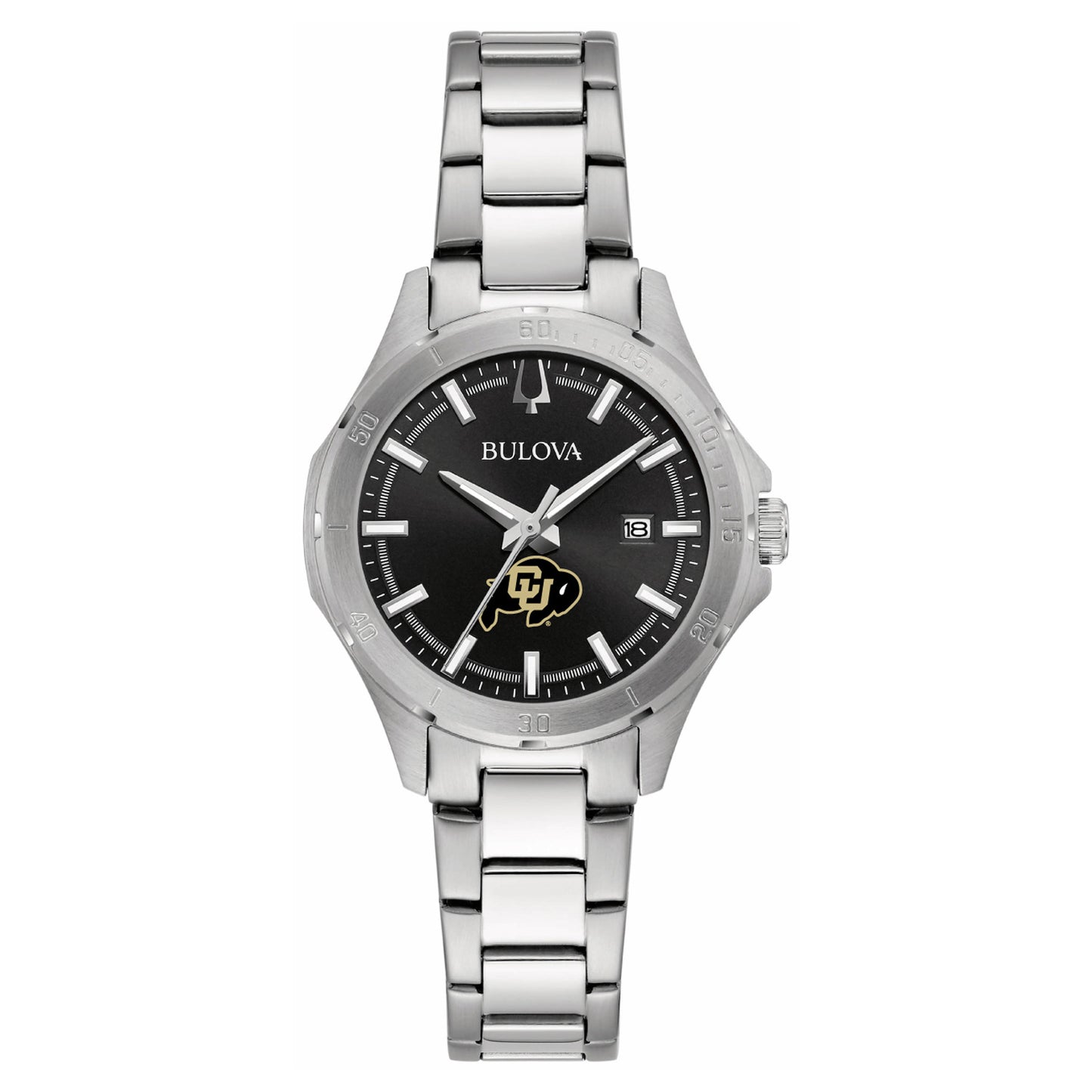 Women's Bulova Black Colorado Buffaloes Stainless Steel Sport Classic Watch
