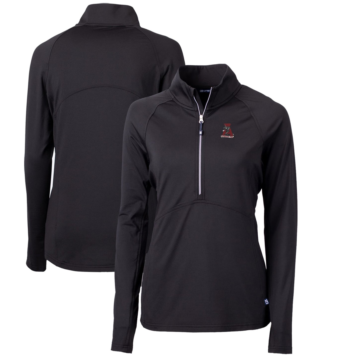 Women's Cutter & Buck Black Alabama Crimson Tide Adapt Eco Knit Stretch Recycled Half-Zip Pullover Top