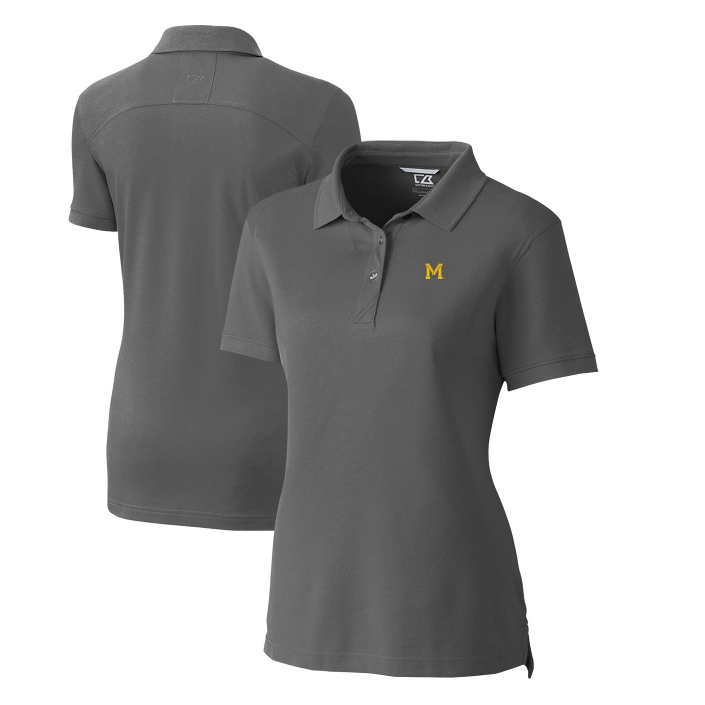 Women's Cutter & Buck Steel Michigan Wolverines Advantage Tri-Blend Pique Polo