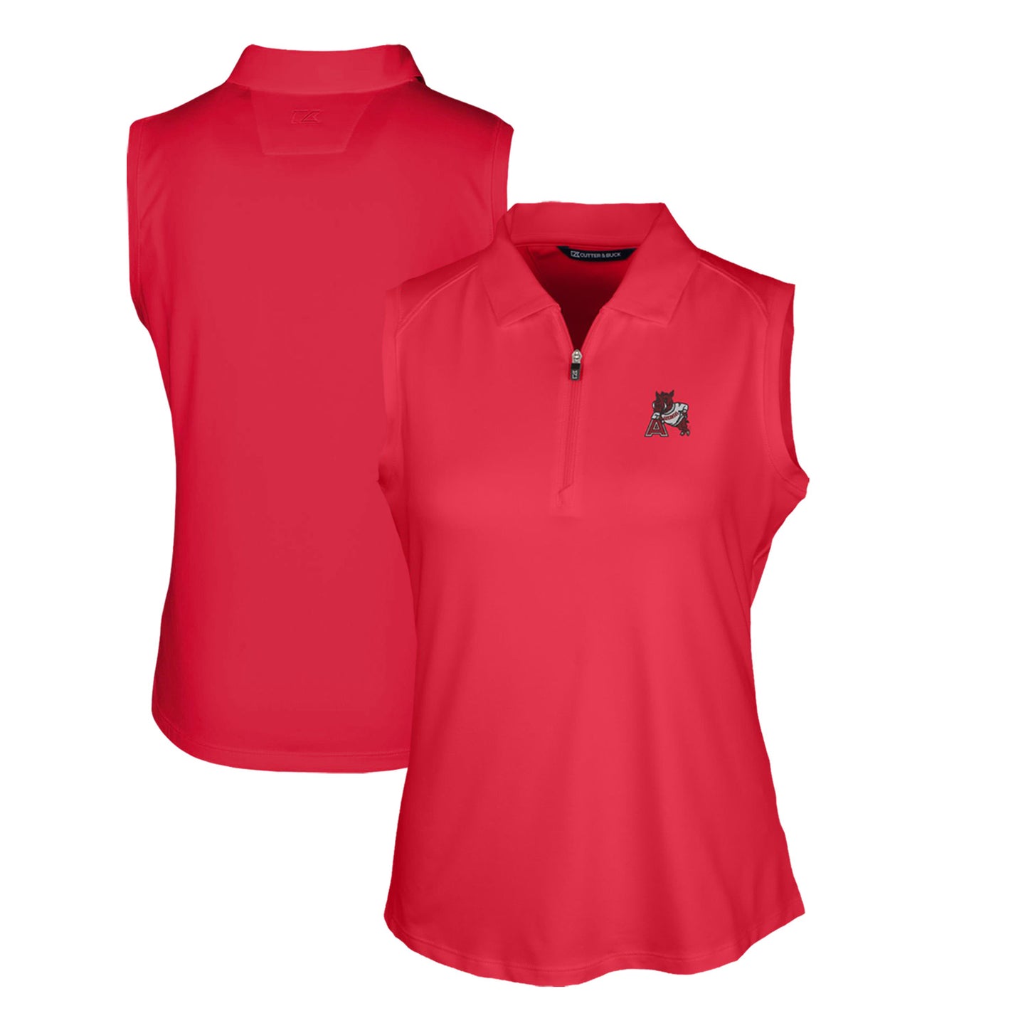 Women's Cutter & Buck Cardinal Arkansas Razorbacks Forge Stretch Sleeveless Polo